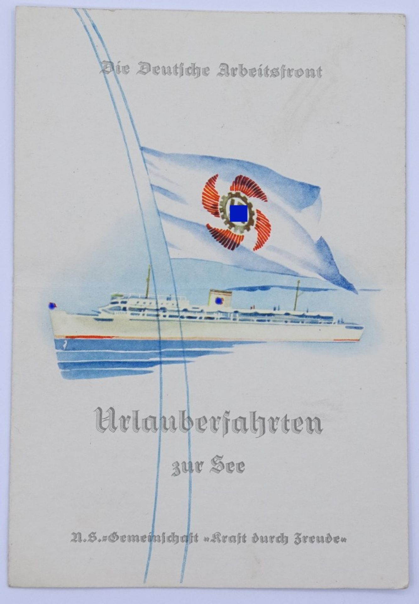 Speisekarte 1936 bez." Die Deutsche Arbeitsfront" "Urlaubsfahrten zur See" MS "Wilhelm Gustloff"