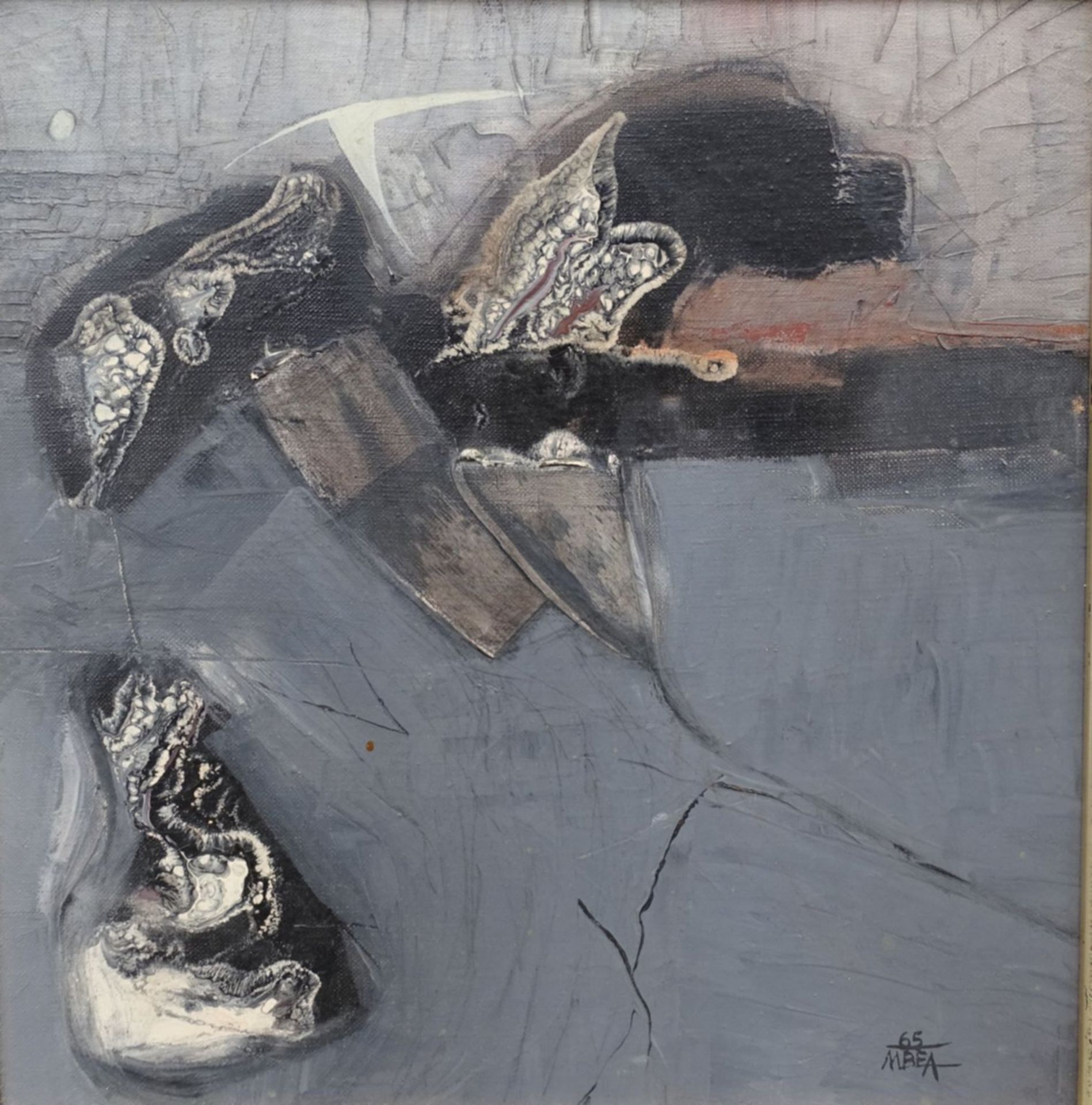 Manuel BEA CERVERA (1934-1997), 1965, ohne Titel, Öl/Leinen, gerahmt, RG 40x40 cm,