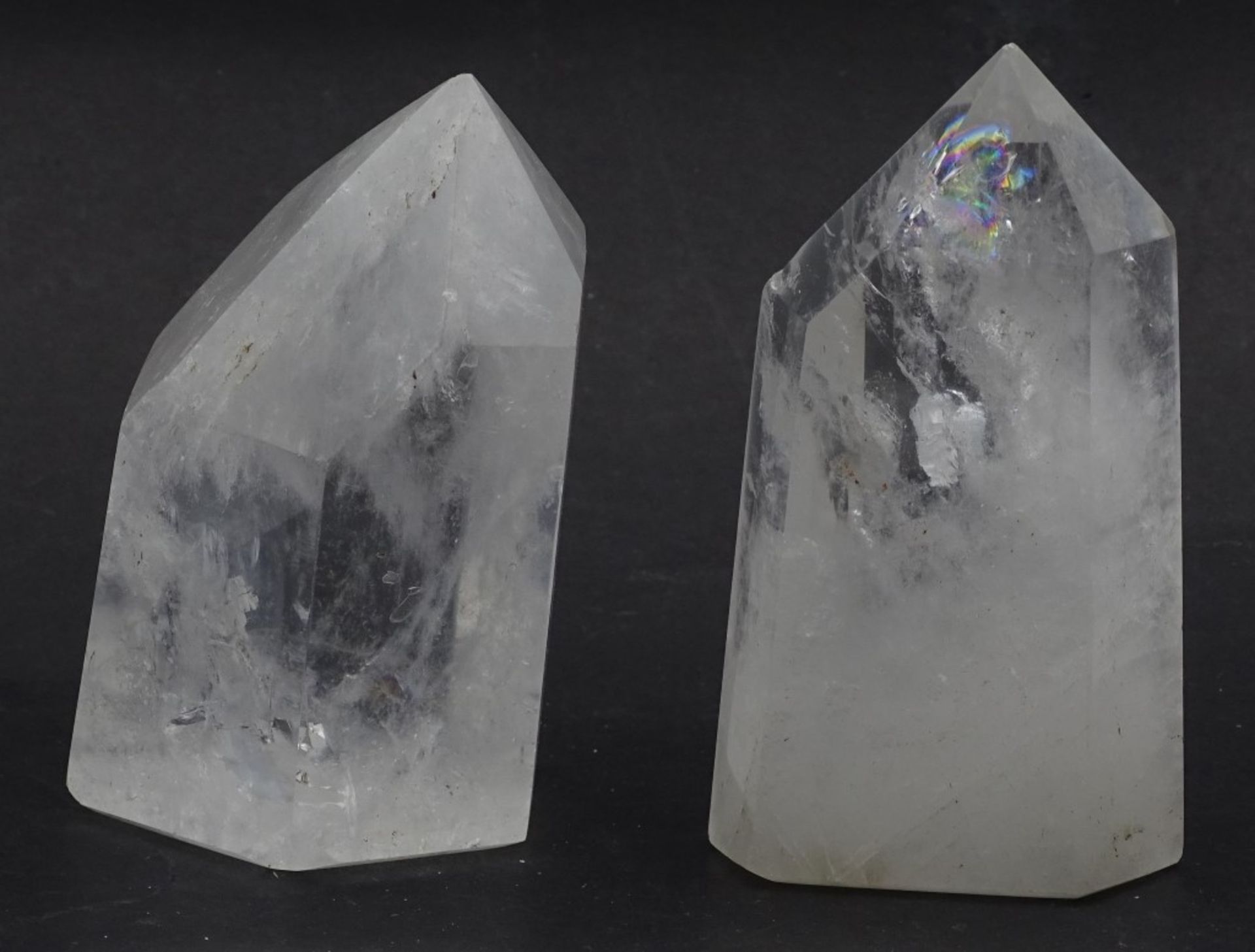Zwei facc.Bergkristalle,ges.Gew.504gr.,H-8-9cm - Bild 3 aus 4