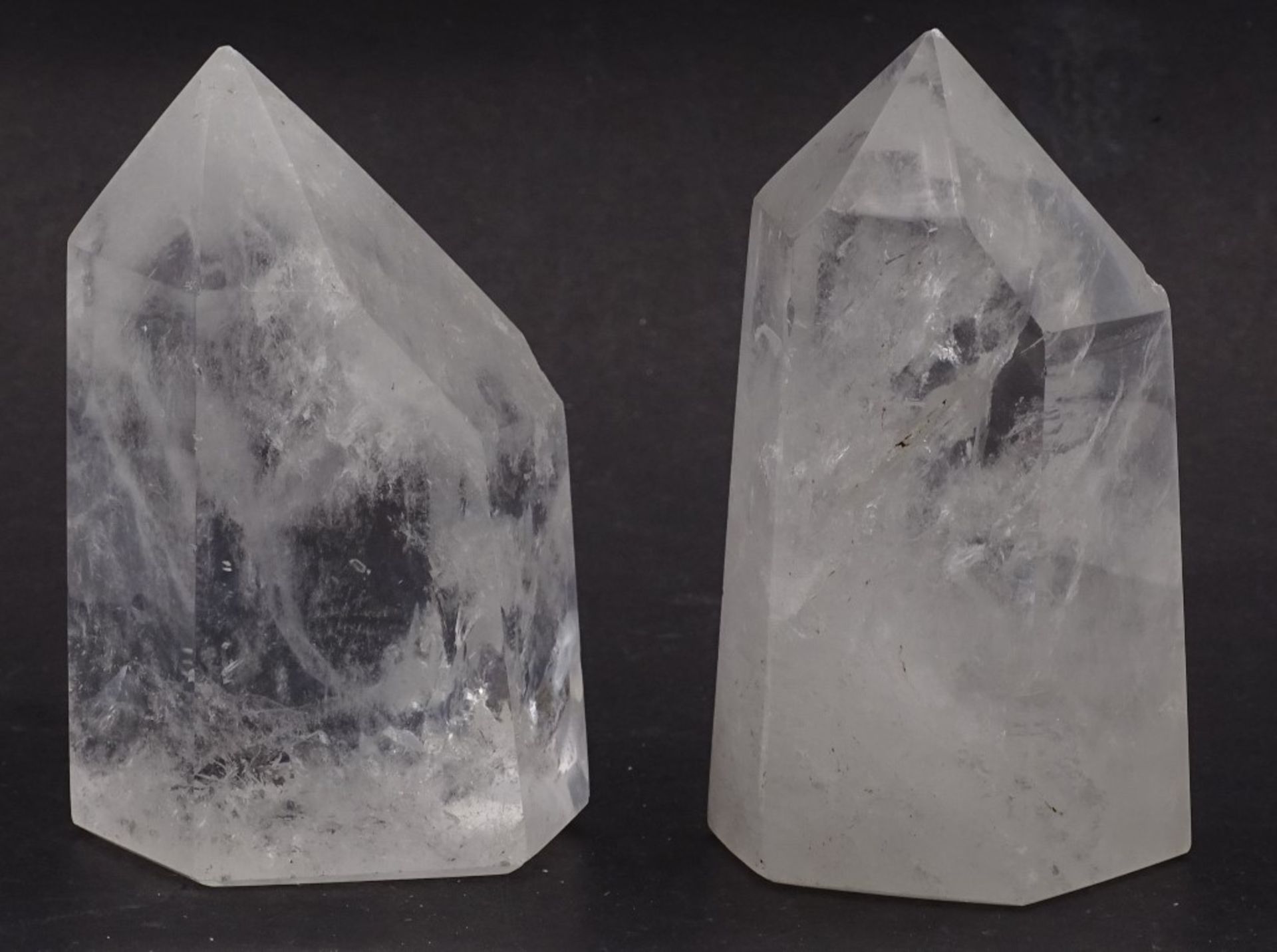 Zwei facc.Bergkristalle,ges.Gew.504gr.,H-8-9cm - Bild 2 aus 4