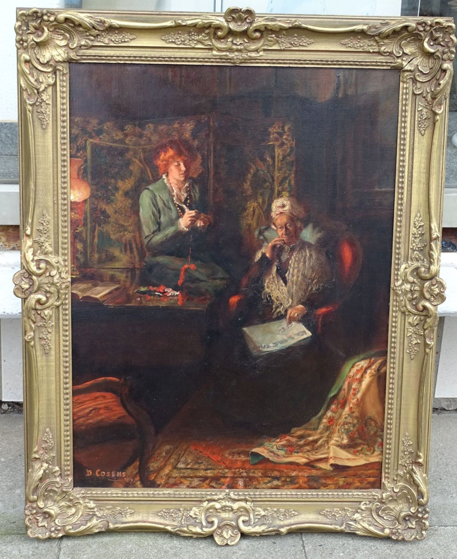 David Cosens, 1899 "Good companions" betitelt, Öl/Leinen, gerahmt, RG 74x58 c - Bild 2 aus 5