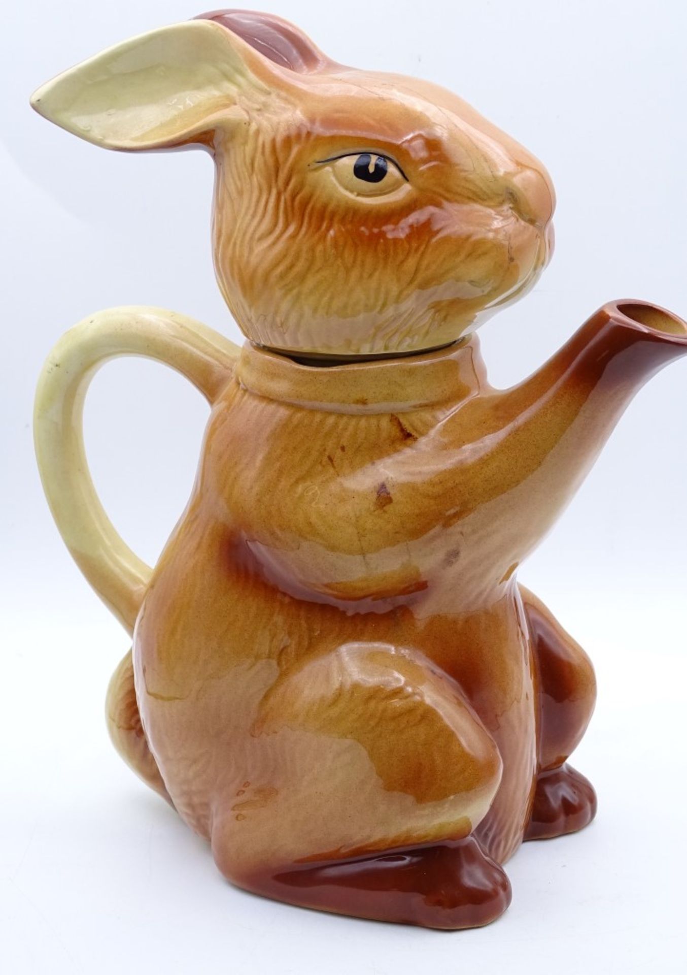 Teekanne in Form eines Hasen,Tony Wood Staffordshire England,H- 23,5cm - Bild 2 aus 4