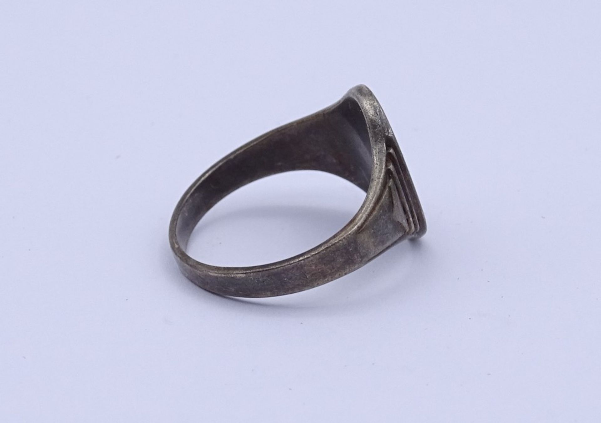 Ring "Reichsarbeitsdienstes"Silber 835/000,rot-weiße Emaille,Spaten und Ähren mit Hoheitszeichen,7, - Bild 3 aus 4