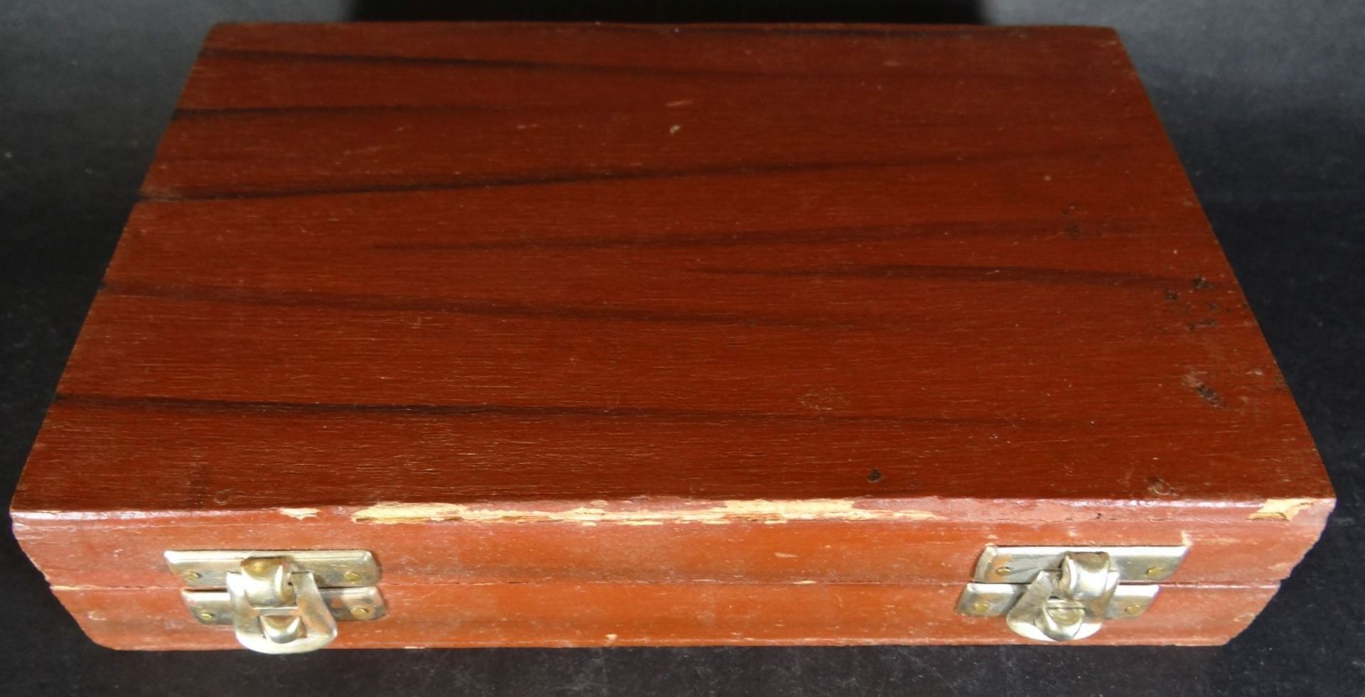 Goldwaage in Holzkasten mit Gewichten, H-4,5 cm, 13x20 cm - Bild 4 aus 4