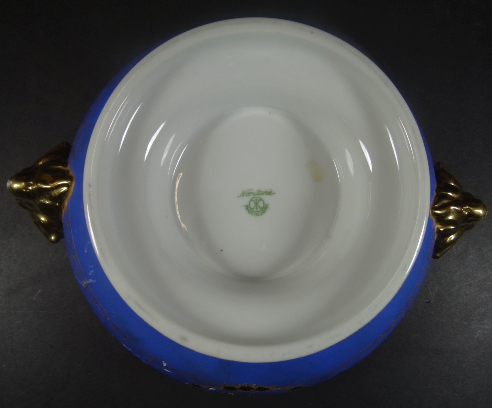 grosse Aufsatzschale "Noritake" Japan, mit Widderköpfen, Goldstaffage, H-12 cm, D-23 c - Bild 8 aus 9