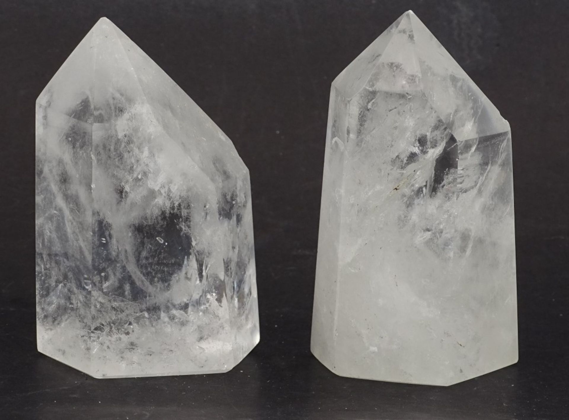 Zwei facc.Bergkristalle,ges.Gew.504gr.,H-8-9cm