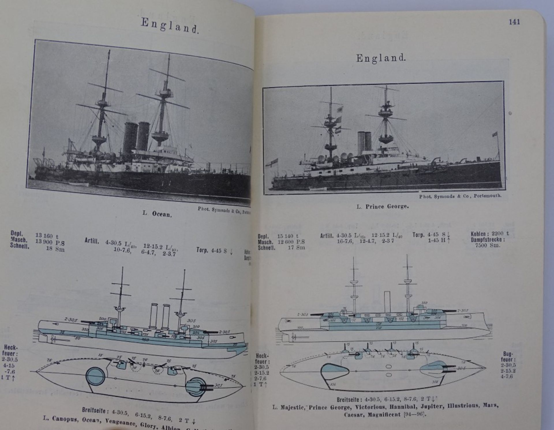 Taschenbücher der Kriegsflotten 1905 u. 1906,mit Schiffsbildern und Skizze - Bild 8 aus 9