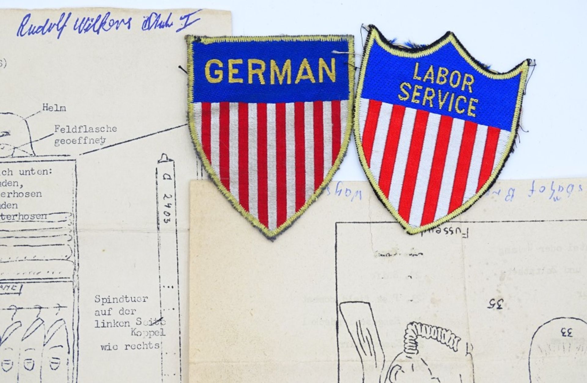 2 Spindbelegungszettel mit 2 Patches USA - Bild 4 aus 7