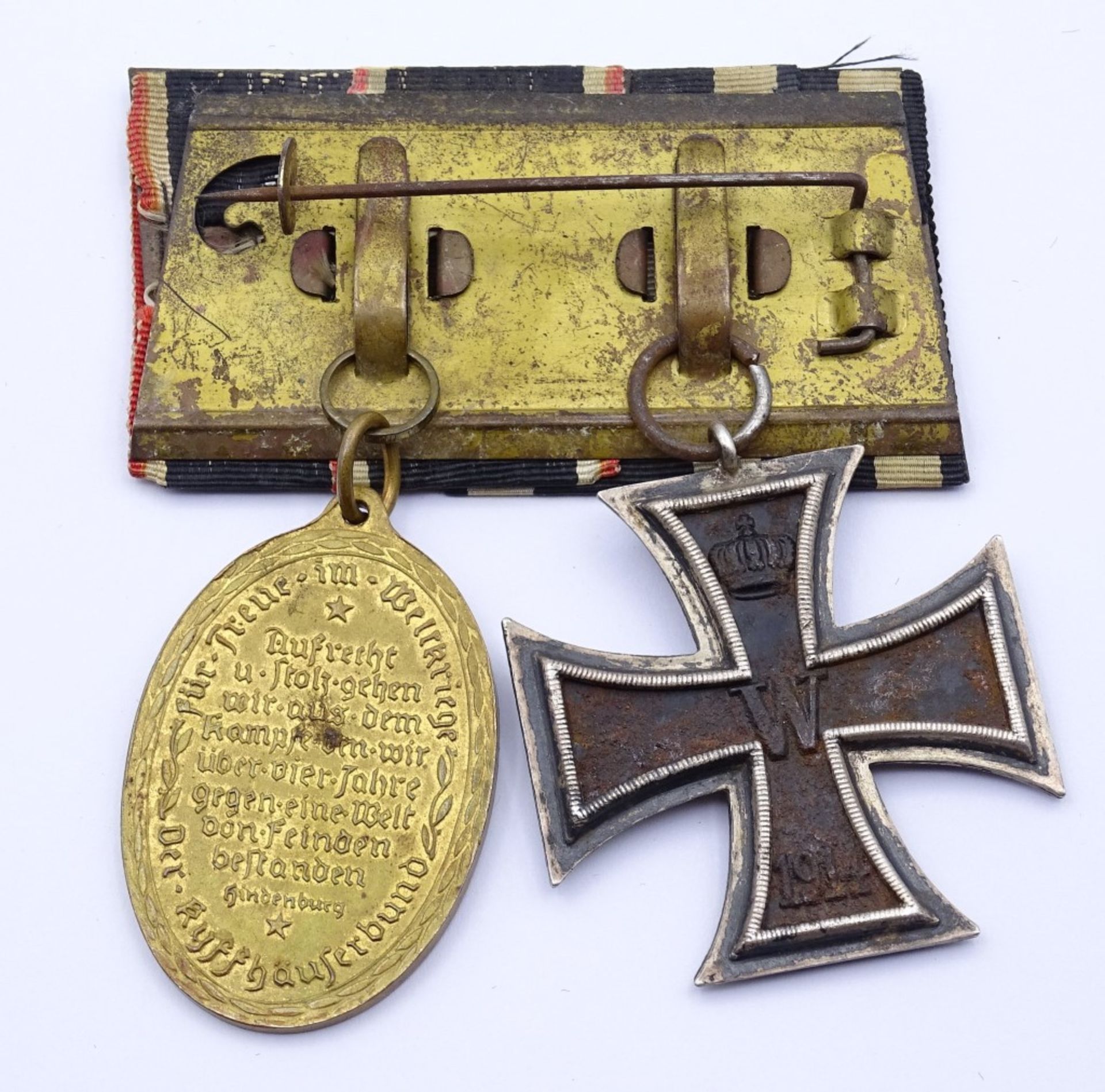 Ordensspange mit zwei Abzeichen, EK 1.WK,Kyffhäuserbund Medaill - Bild 2 aus 2