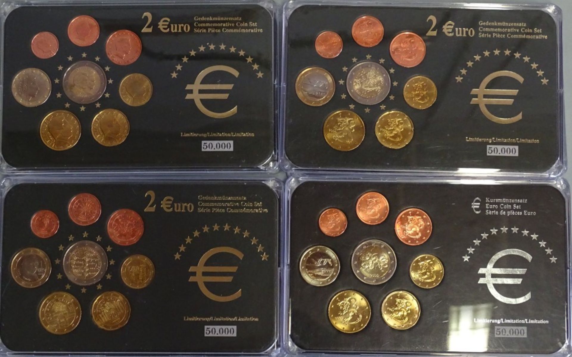 Konvolut Euro Gedenk-u. Kursmünzsätze in Kasten,ges.11 Stück,= 42,68 Euro.O - Bild 4 aus 10