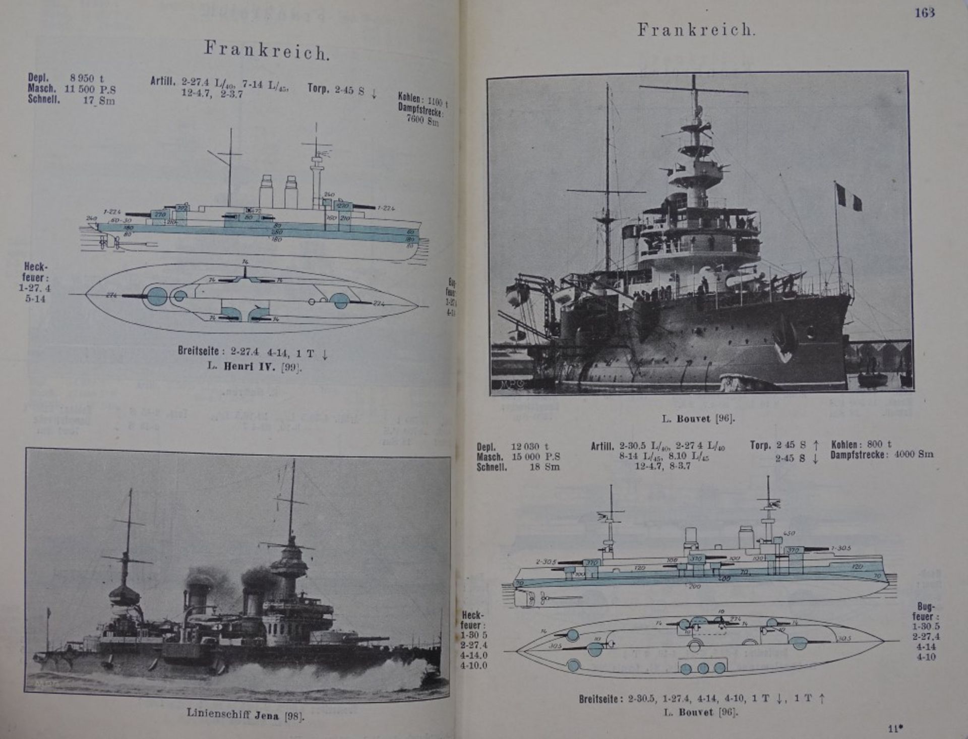 Taschenbücher der Kriegsflotten 1905 u. 1906,mit Schiffsbildern und Skizze - Bild 9 aus 9