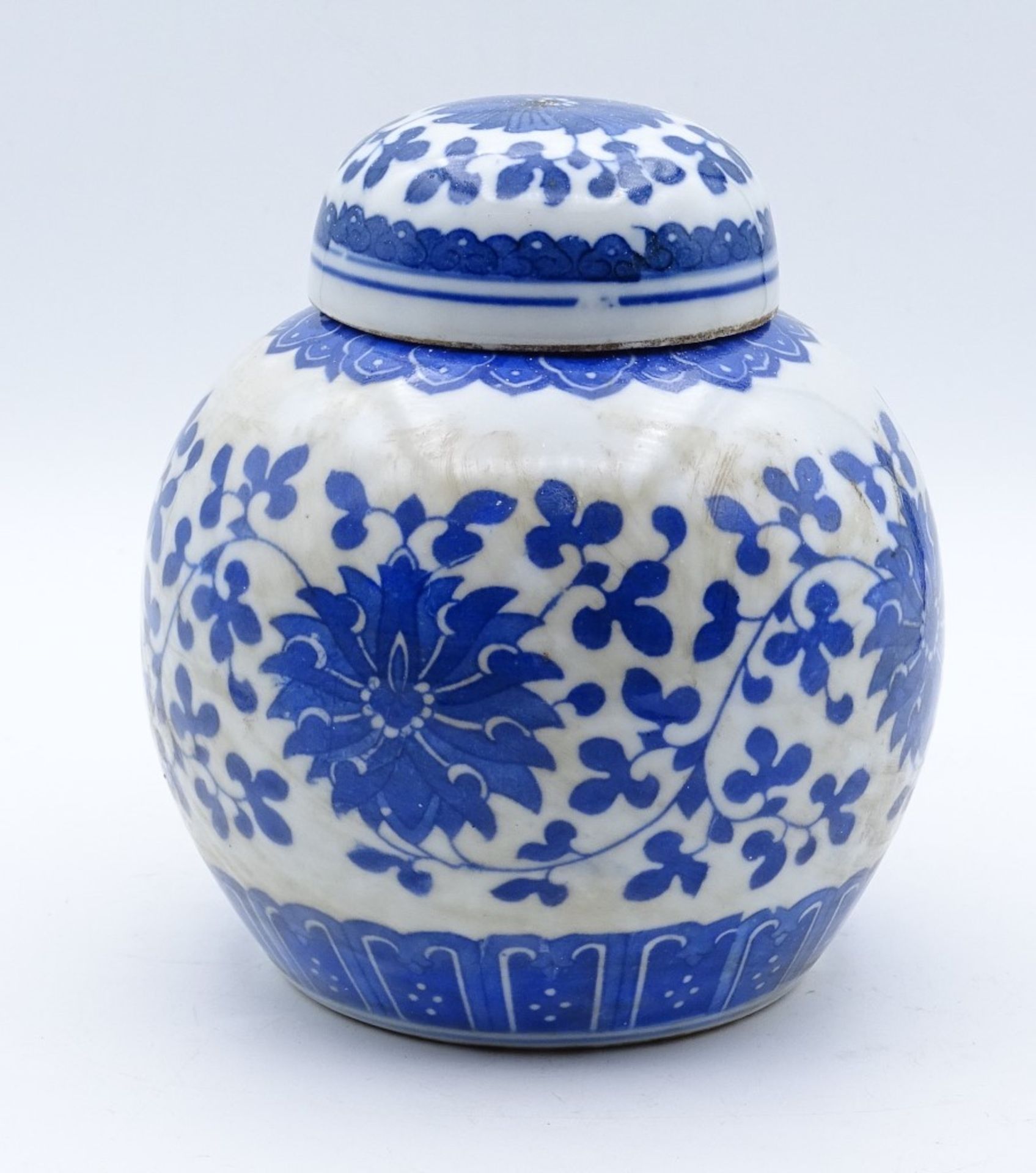 Teedose,China,blaumalerei,im Boden chin.gemarkt,H-12cm - Bild 2 aus 5