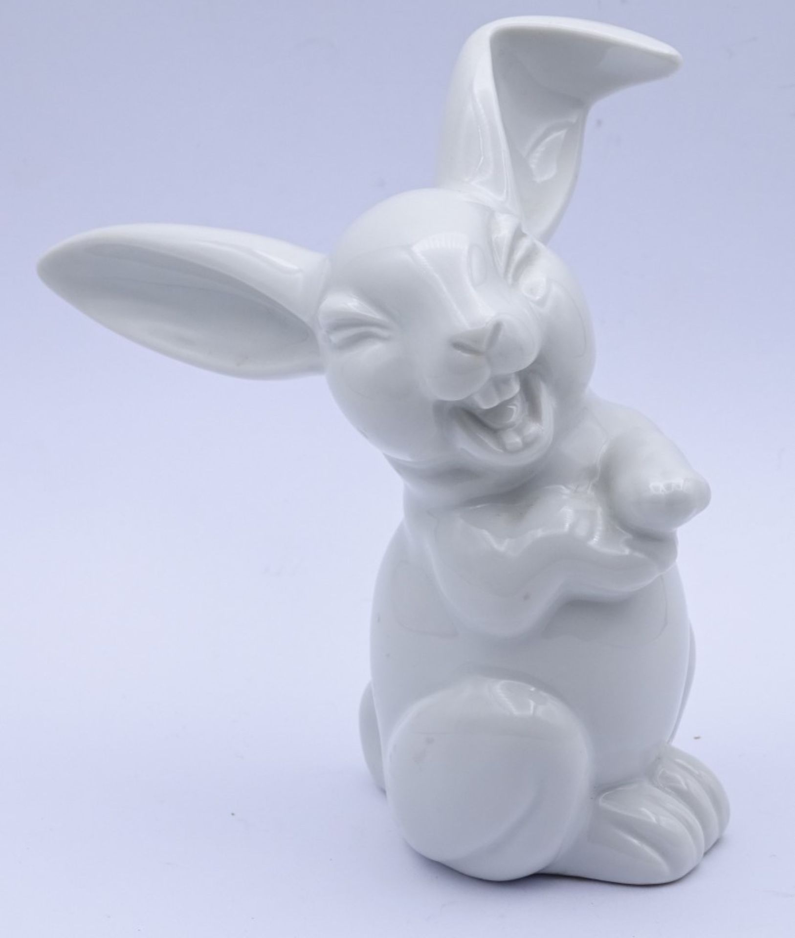 Lachender Hase "Rosenthal"Classic,weiss,H-13cm