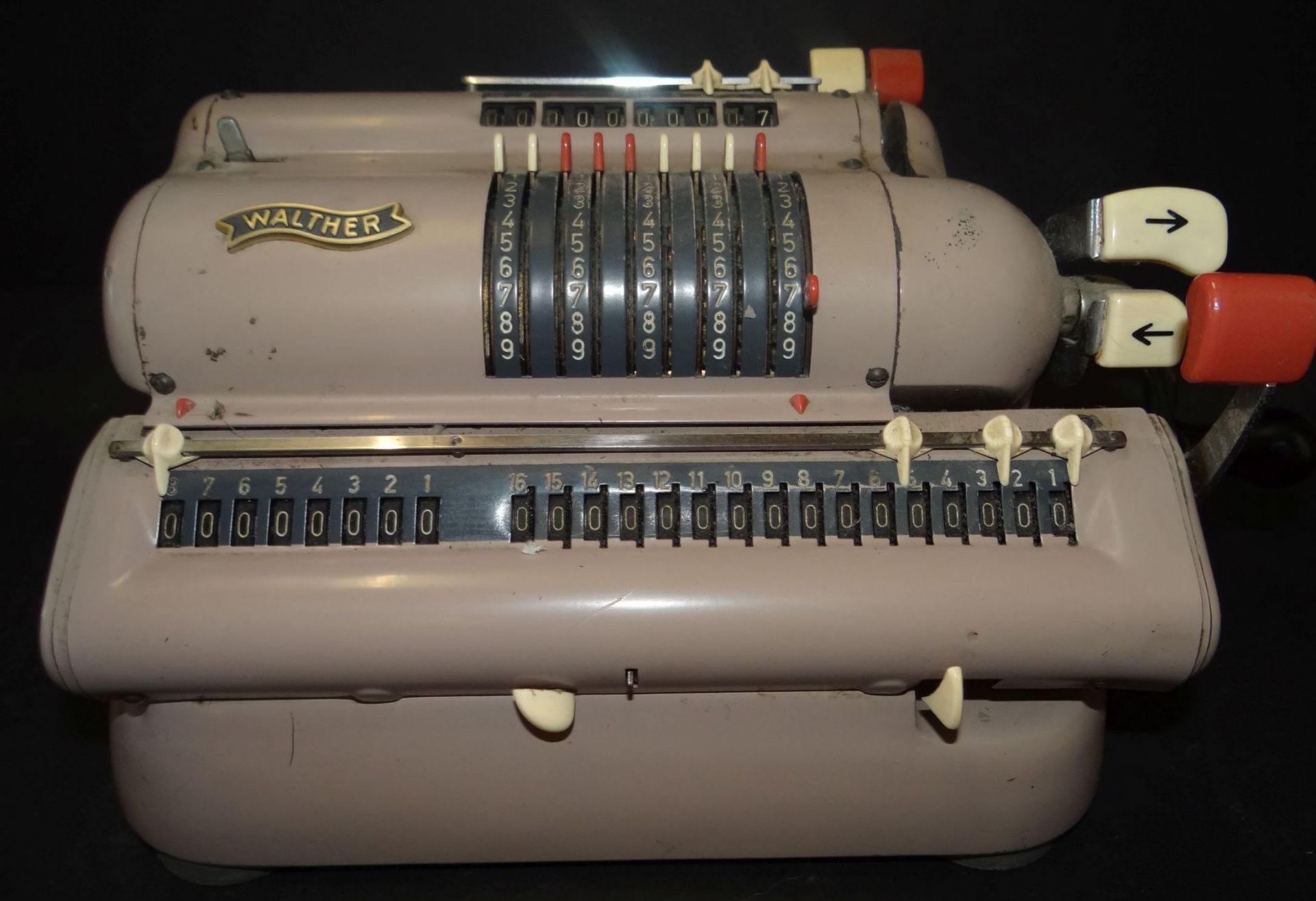manuelle Rechenmaschine "Walther WSR 160", H-14 cm, B-21 cm - Bild 2 aus 6