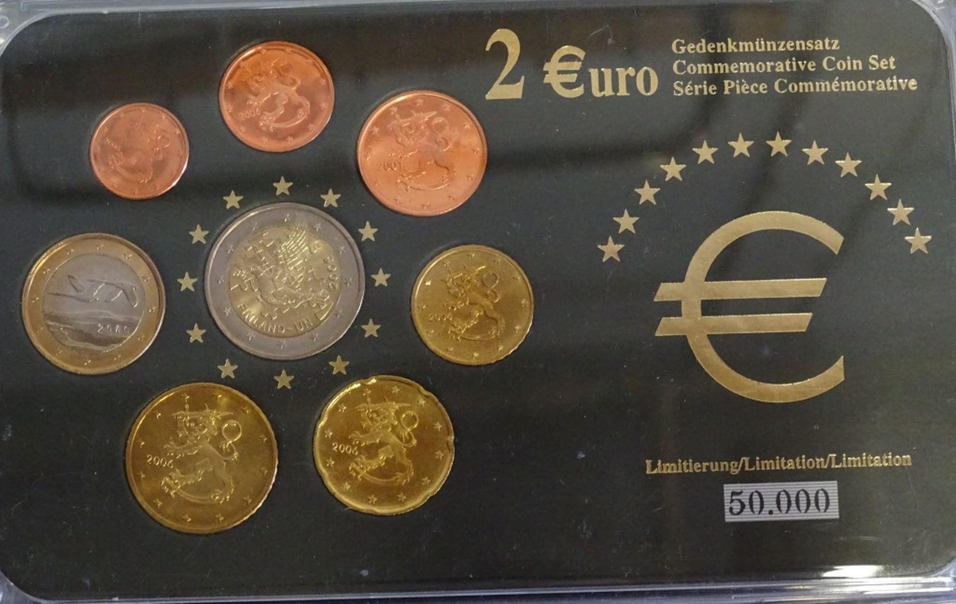 Konvolut Euro Gedenk-u. Kursmünzsätze in Kasten,ges.11 Stück,= 42,68 Euro.O - Bild 8 aus 10