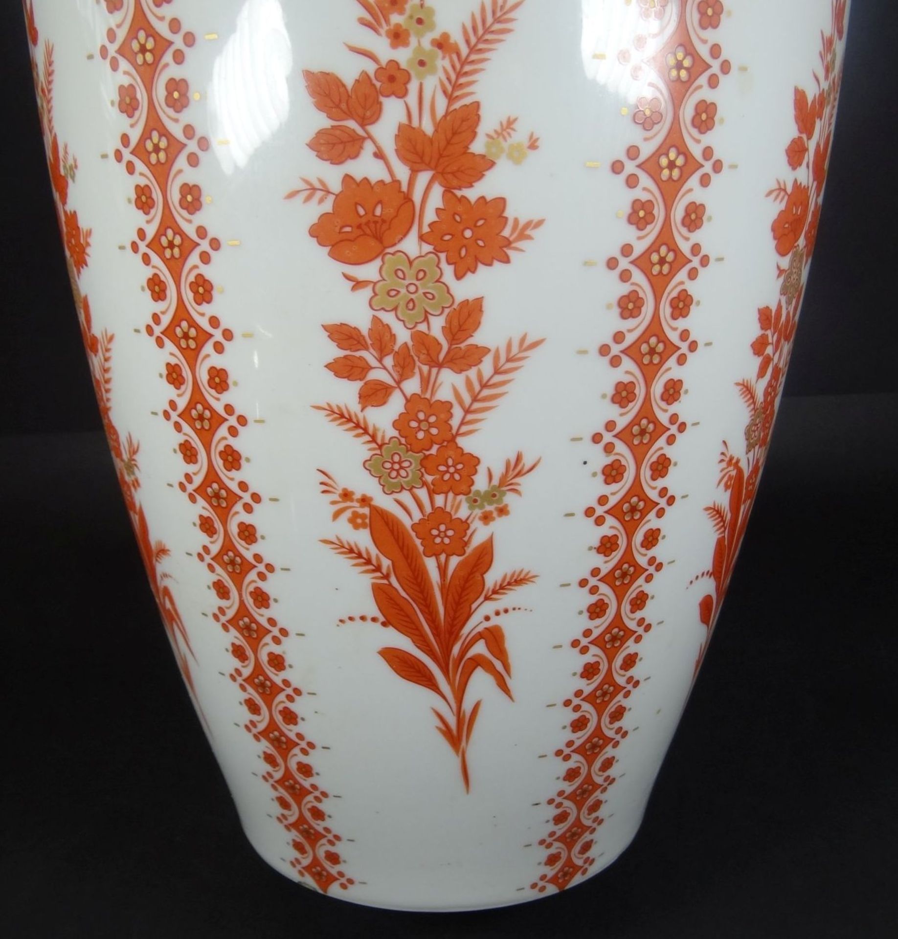 Bodenvase "Krautheim", rotes florales Dekor, H-52 cm - Bild 4 aus 6