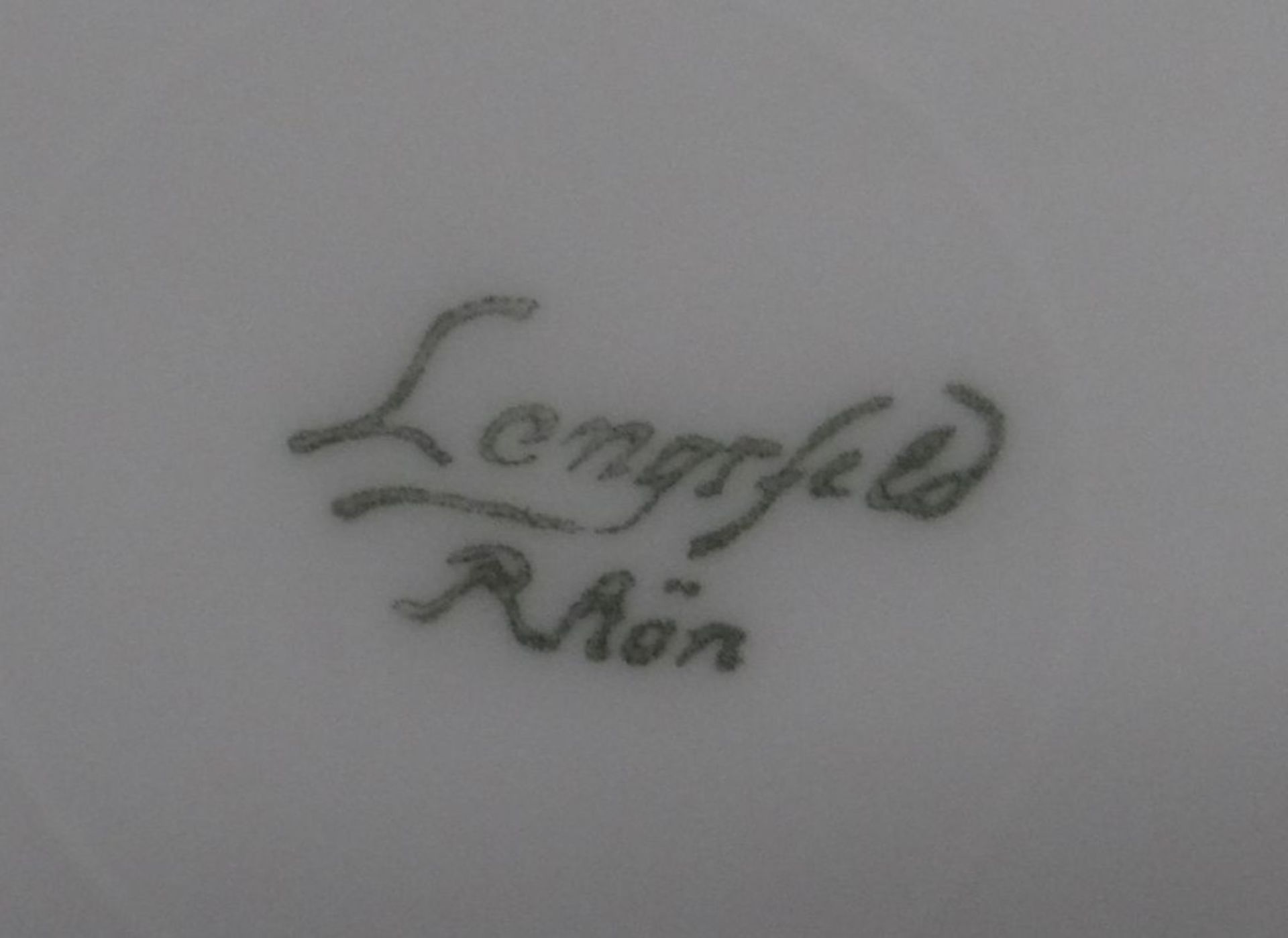 47 tg. Speiseservice "Lengsfeld-Rhön" um 1920, je 12x tiefe, flache und Mittelteller, 4 Platten, 4 - Bild 8 aus 8