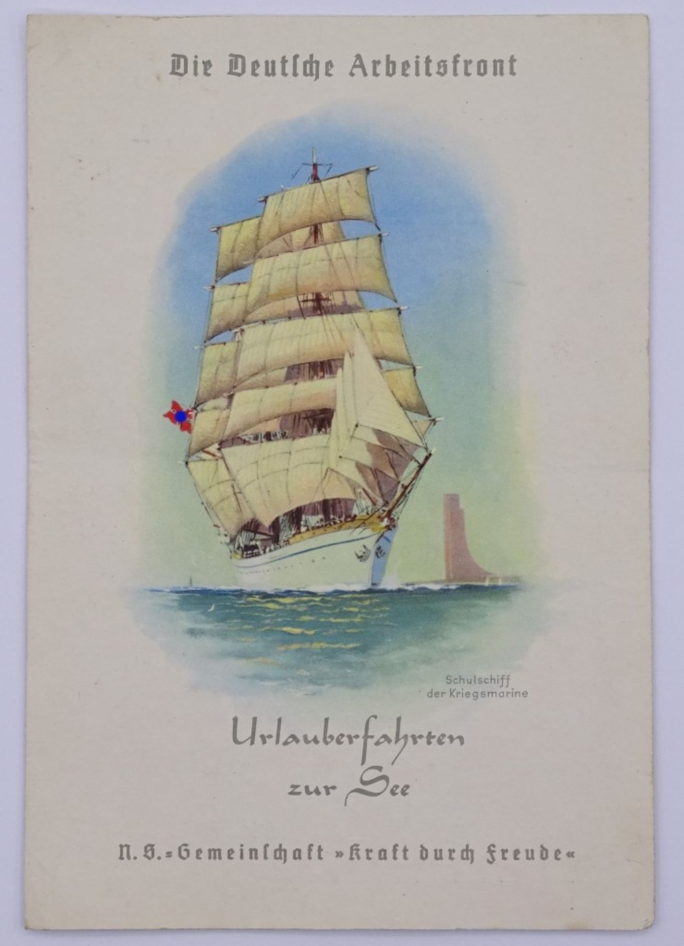 Speisekarte 1938 bez." Die Deutsche Arbeitsfront" "Urlaubsfahrten zur See"MS "Wilhelm Gustloff"