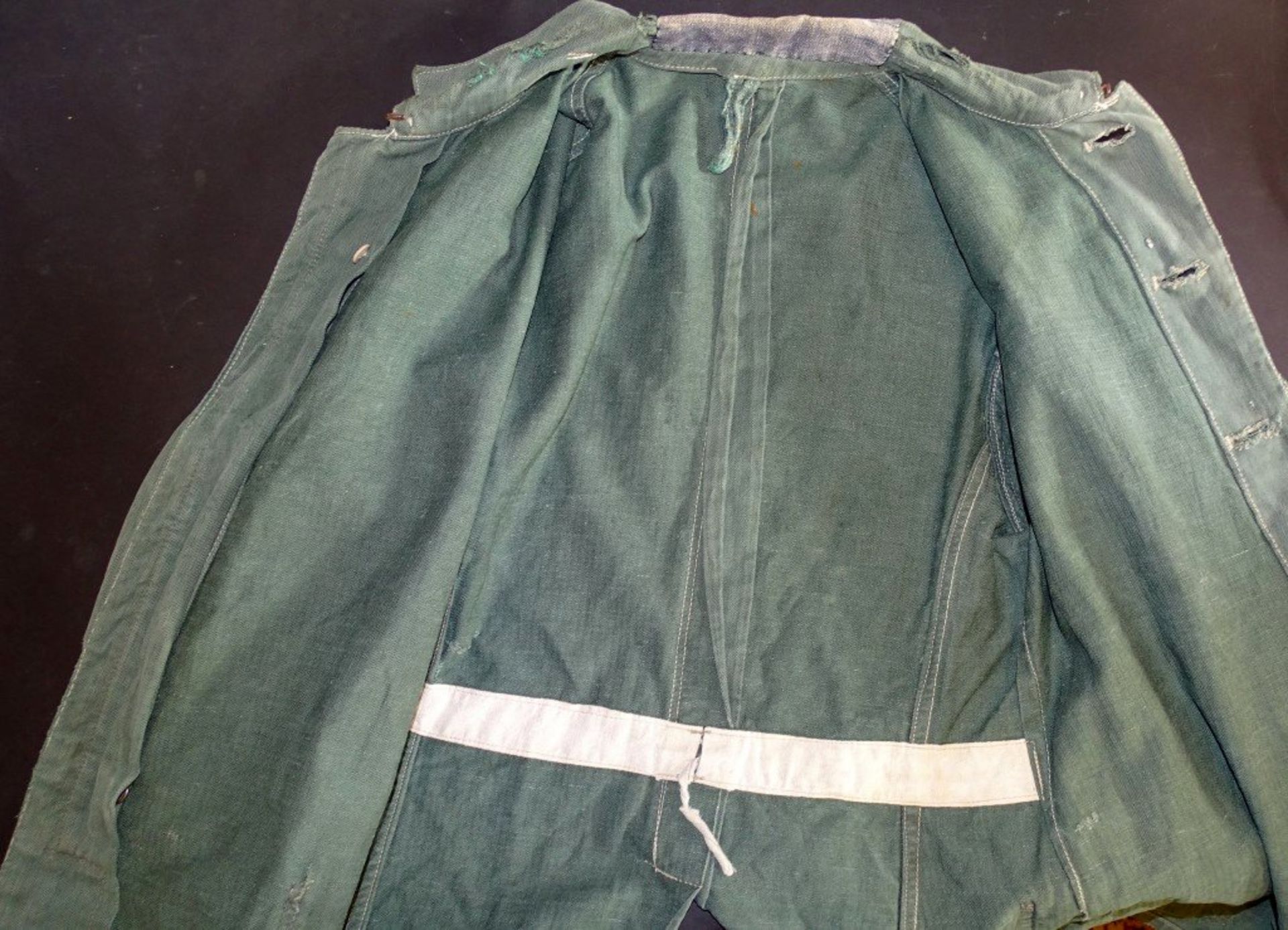 Militärjacke Wehrmacht + Militärhose 2.WK,Jacke aus Drillich,Hose feldgrauer Wollstoff,innen - Bild 6 aus 10