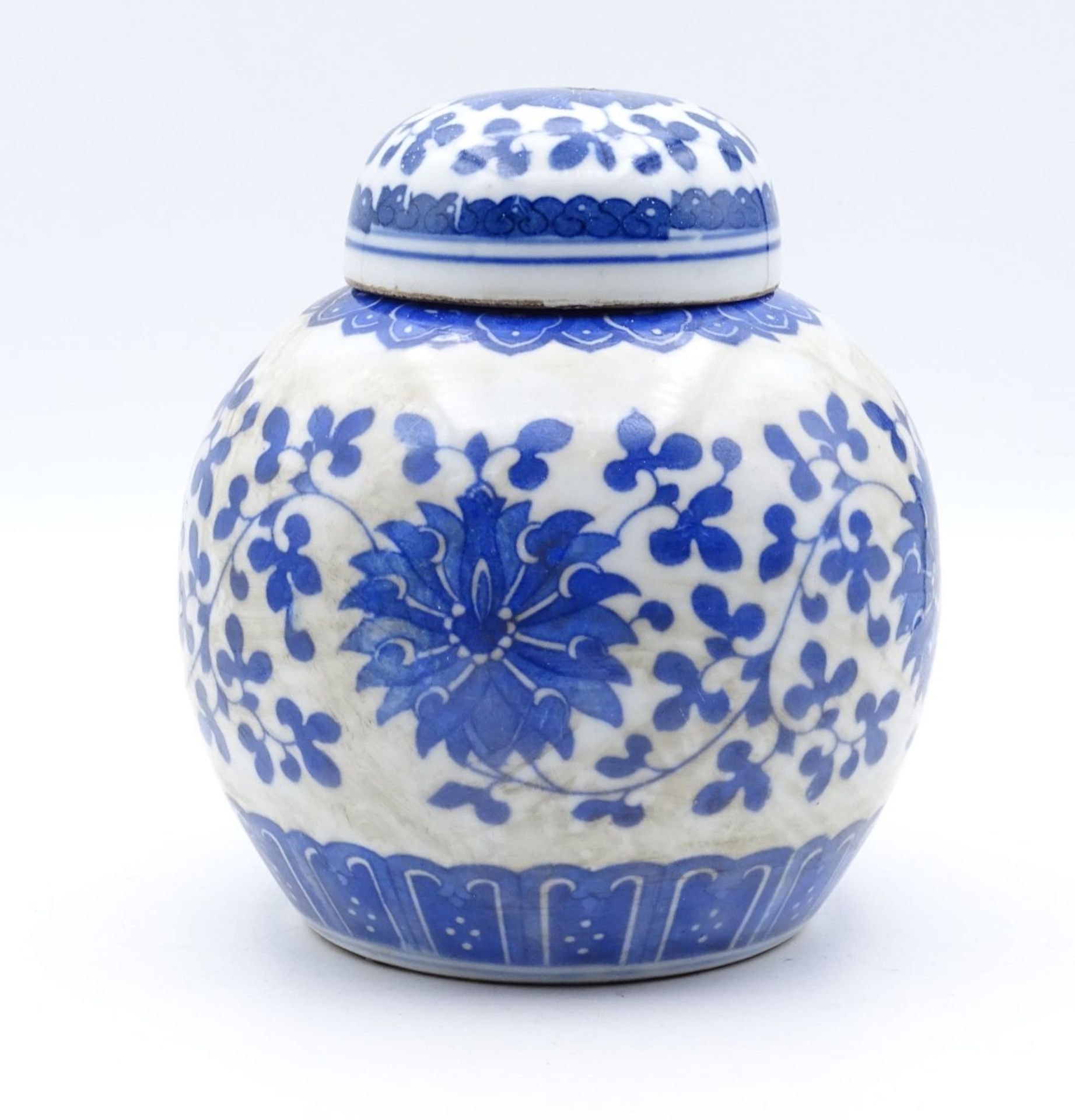 Teedose,China,blaumalerei,im Boden chin.gemarkt,H-12cm