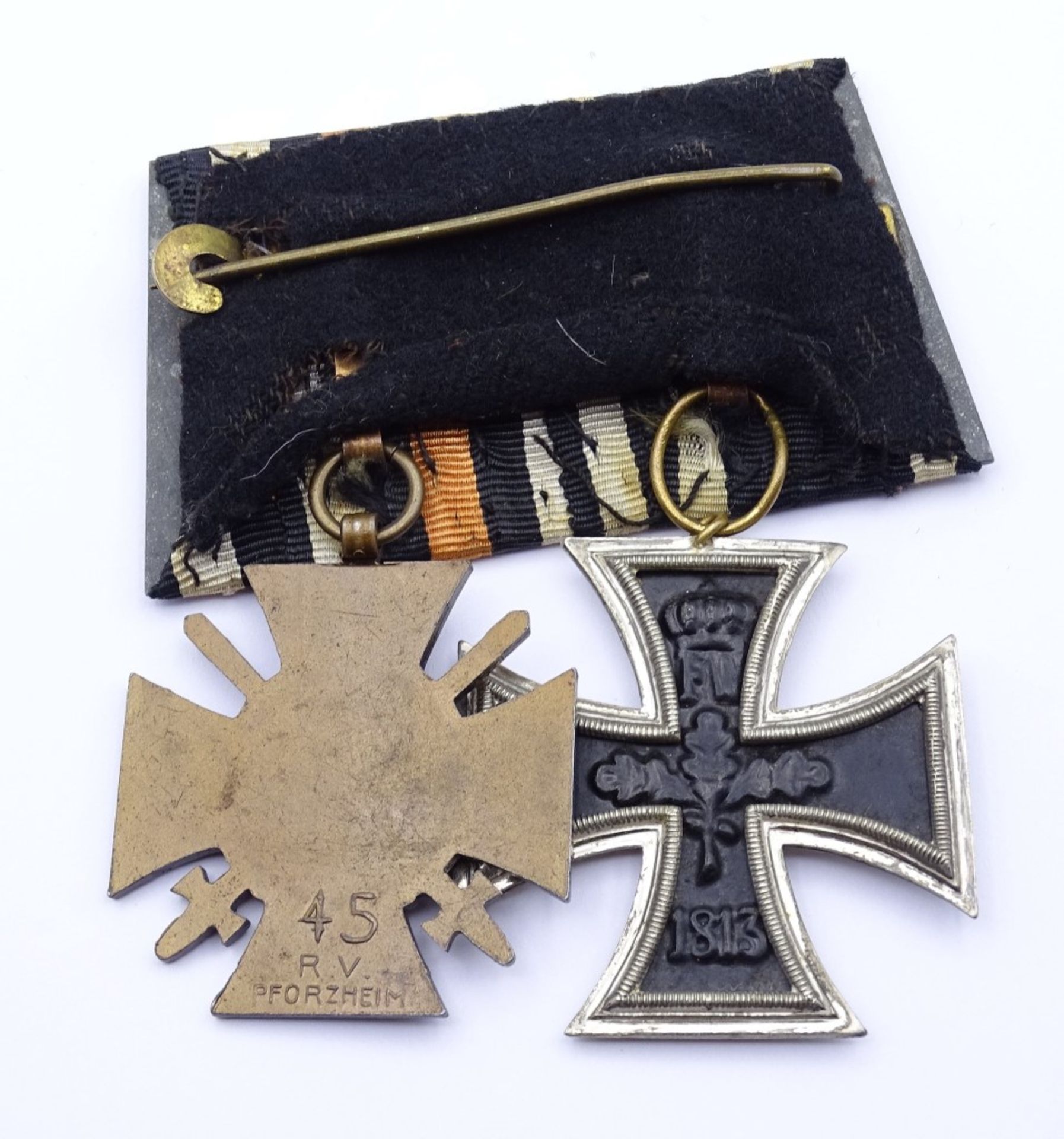 Ordensspange mit zwei Abzeichen, EK 1.WK,Teilnehmerkreuz 1914 1918 - Bild 2 aus 2
