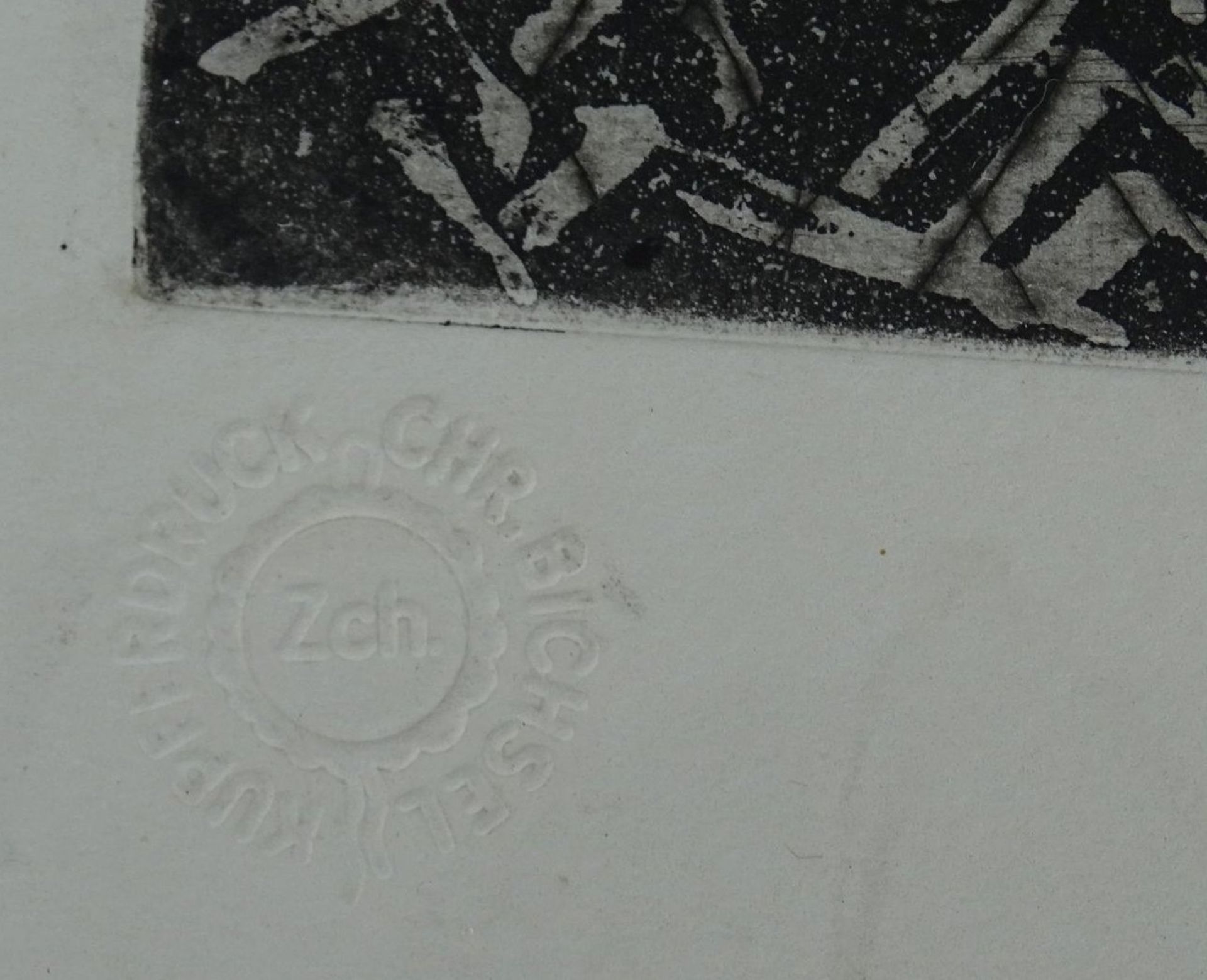 anonyme Grafik mit Prägestempel "Kupferdruck Chr. Bichsel", ger/Glas, 35x50 c - Bild 3 aus 3