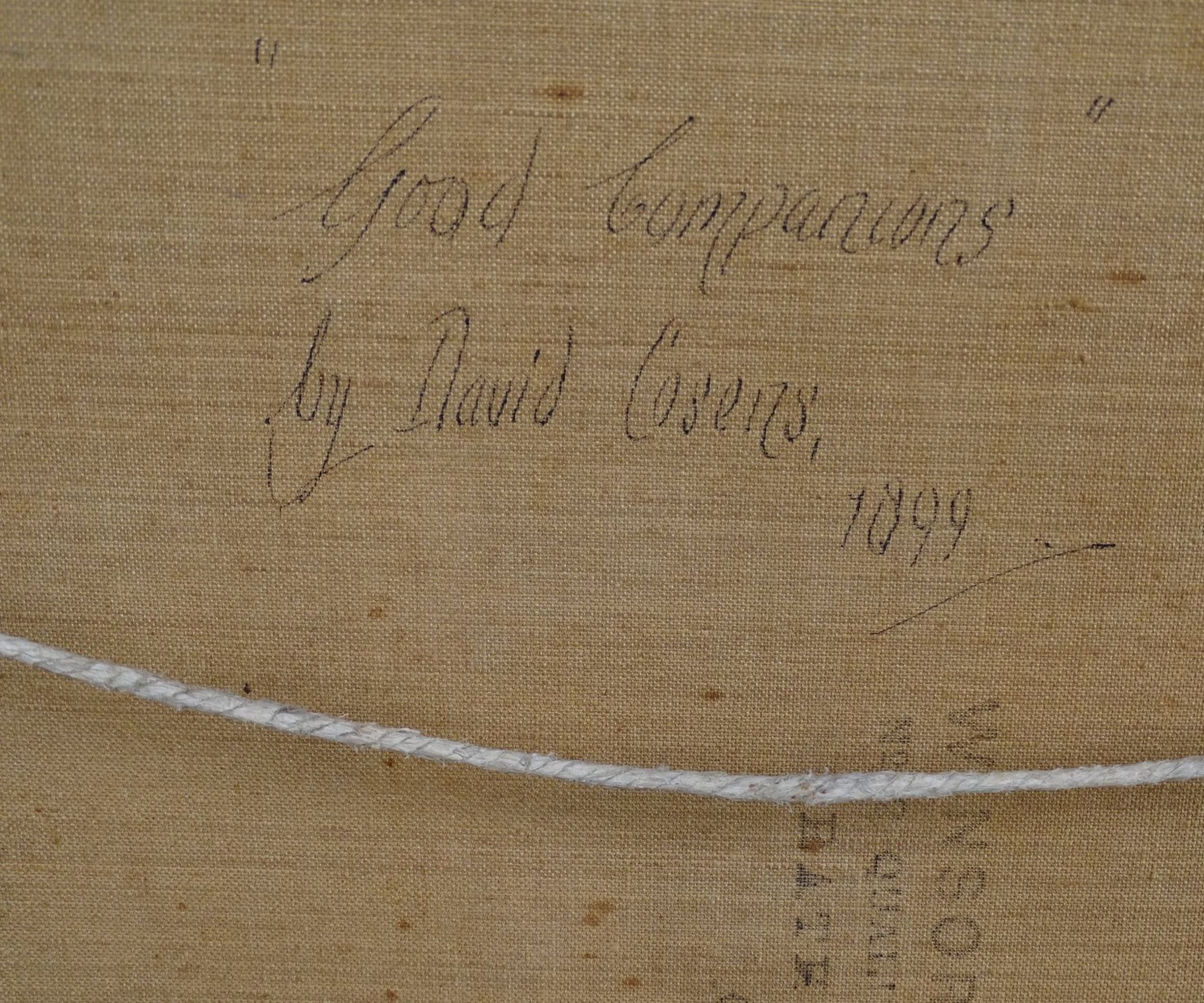 David Cosens, 1899 "Good companions" betitelt, Öl/Leinen, gerahmt, RG 74x58 c - Bild 5 aus 5