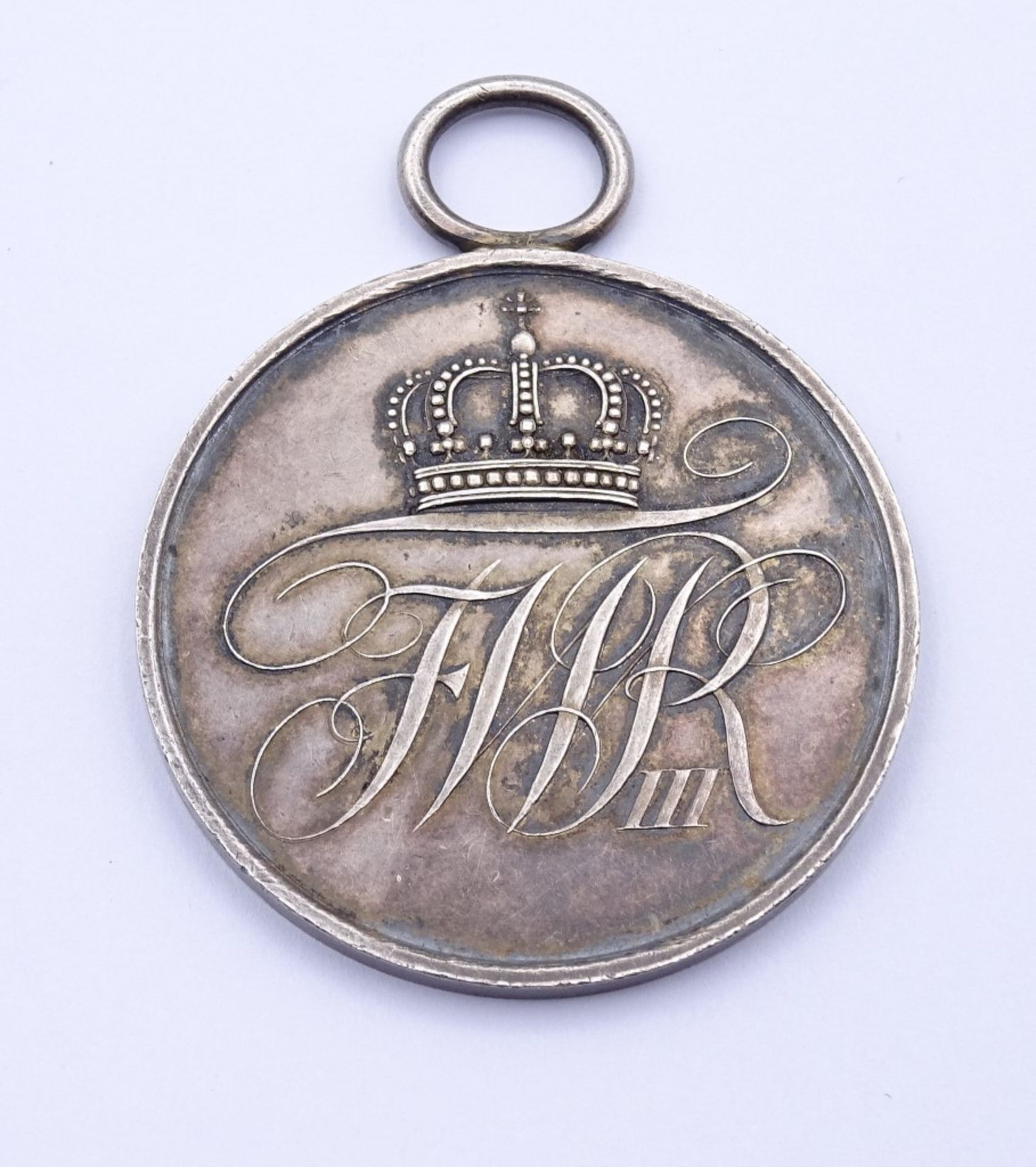 Tragbare Verdienstmedaille Silber Friedrich Wilhelm III. Monogramm FWR