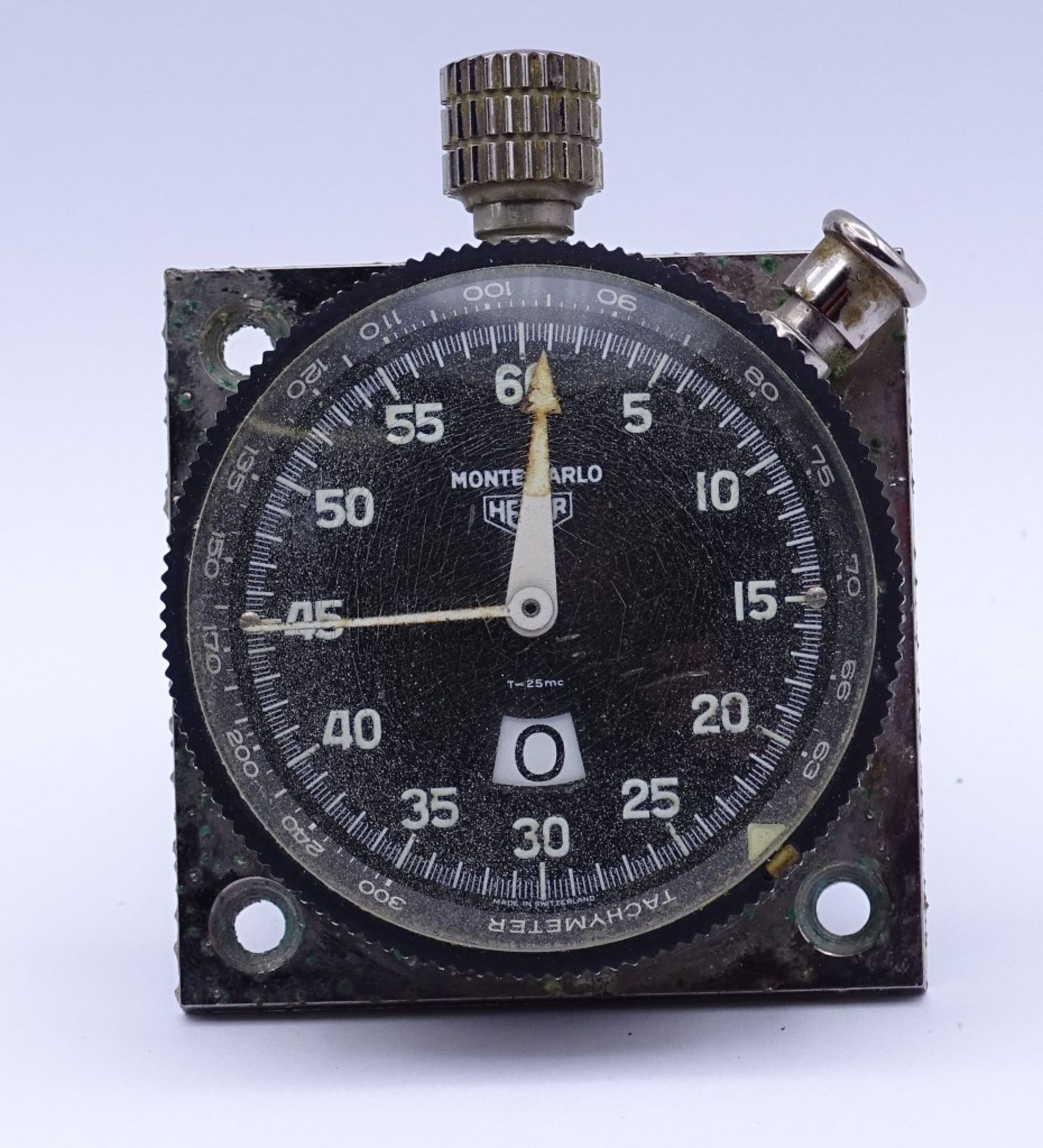 Dashboard Uhr "HEUER Monte-Carlo" Leonidas SA,Schweiz um 1960,nR:67936;Metallgehäuse auf - Bild 2 aus 7