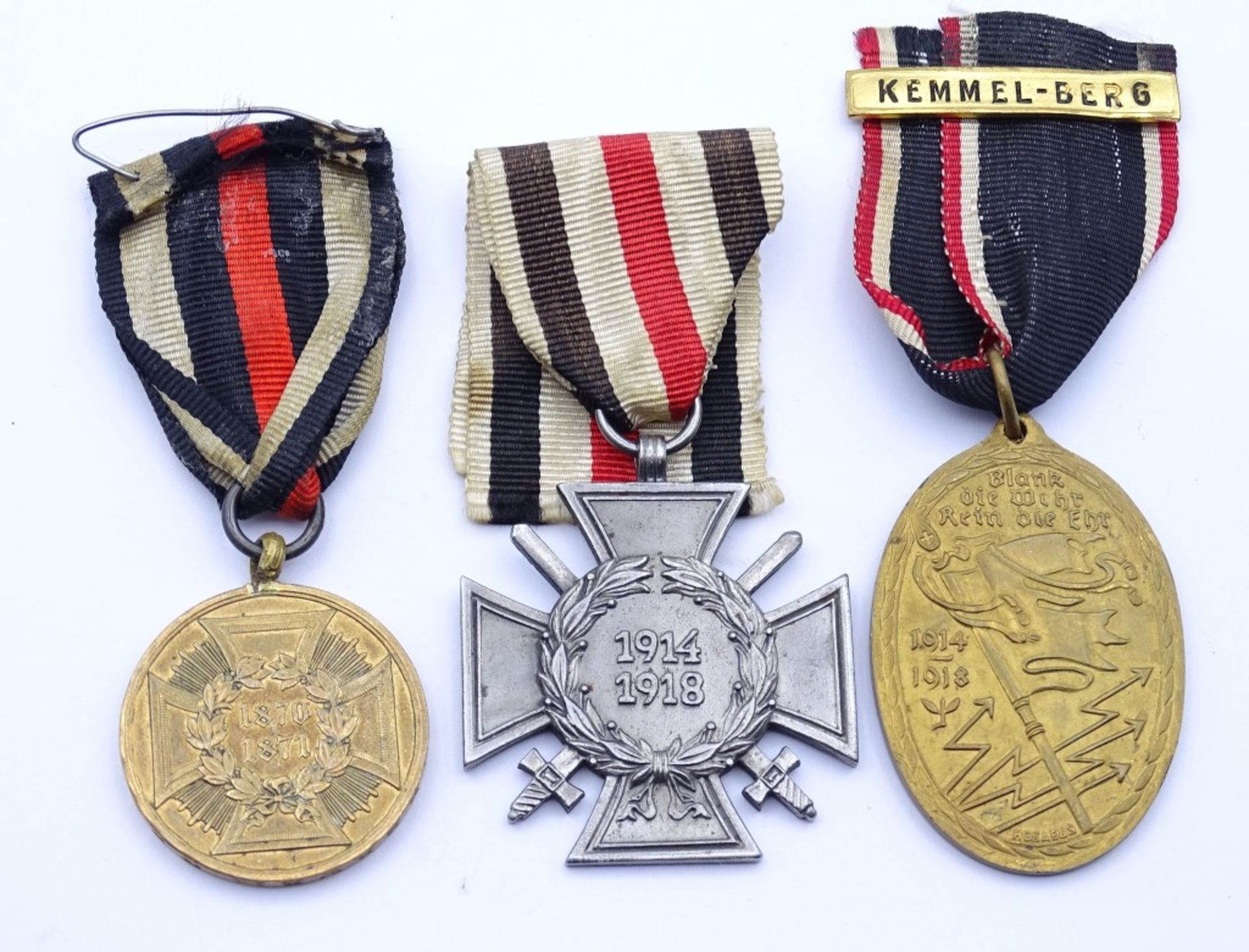 Kyffhäuserbund Medaille,Teilnehmerkreuz und dem siegreichen Heere Medaille,alle an Ban
