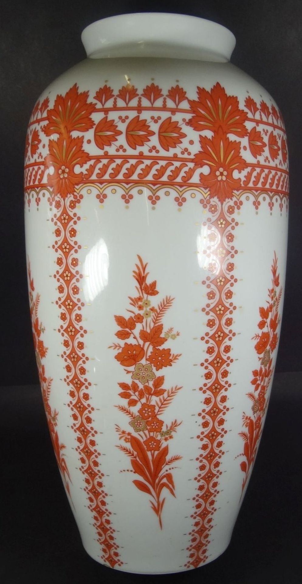 Bodenvase "Krautheim", rotes florales Dekor, H-52 cm - Bild 3 aus 6