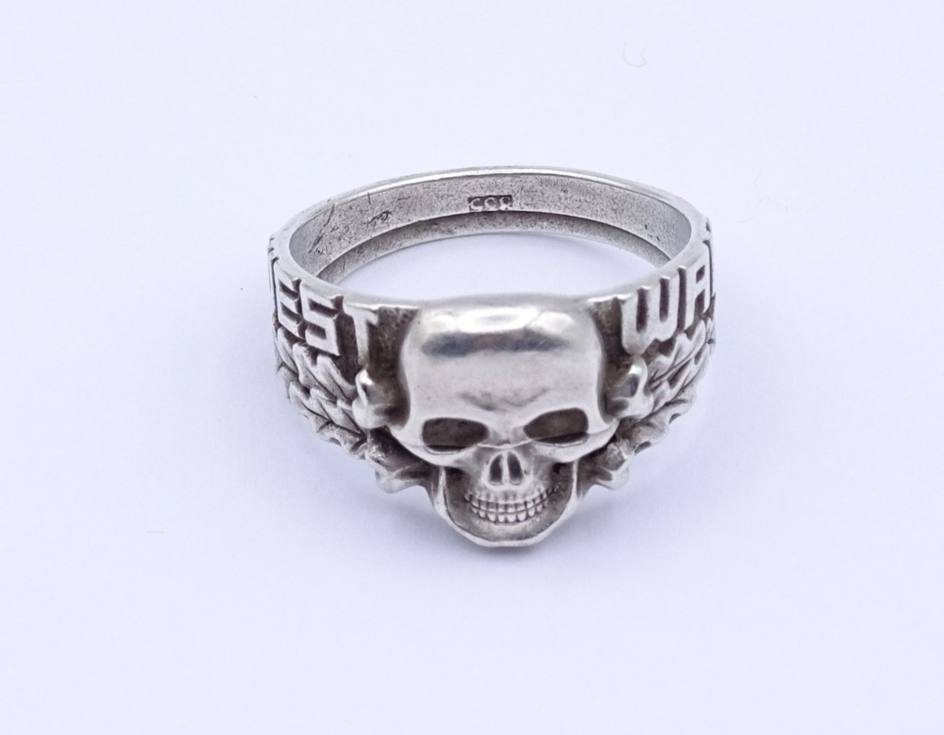 WESTWALL Totenkopf Ring Silber 835/000 , 5,6gr., RG 65 - Bild 2 aus 5