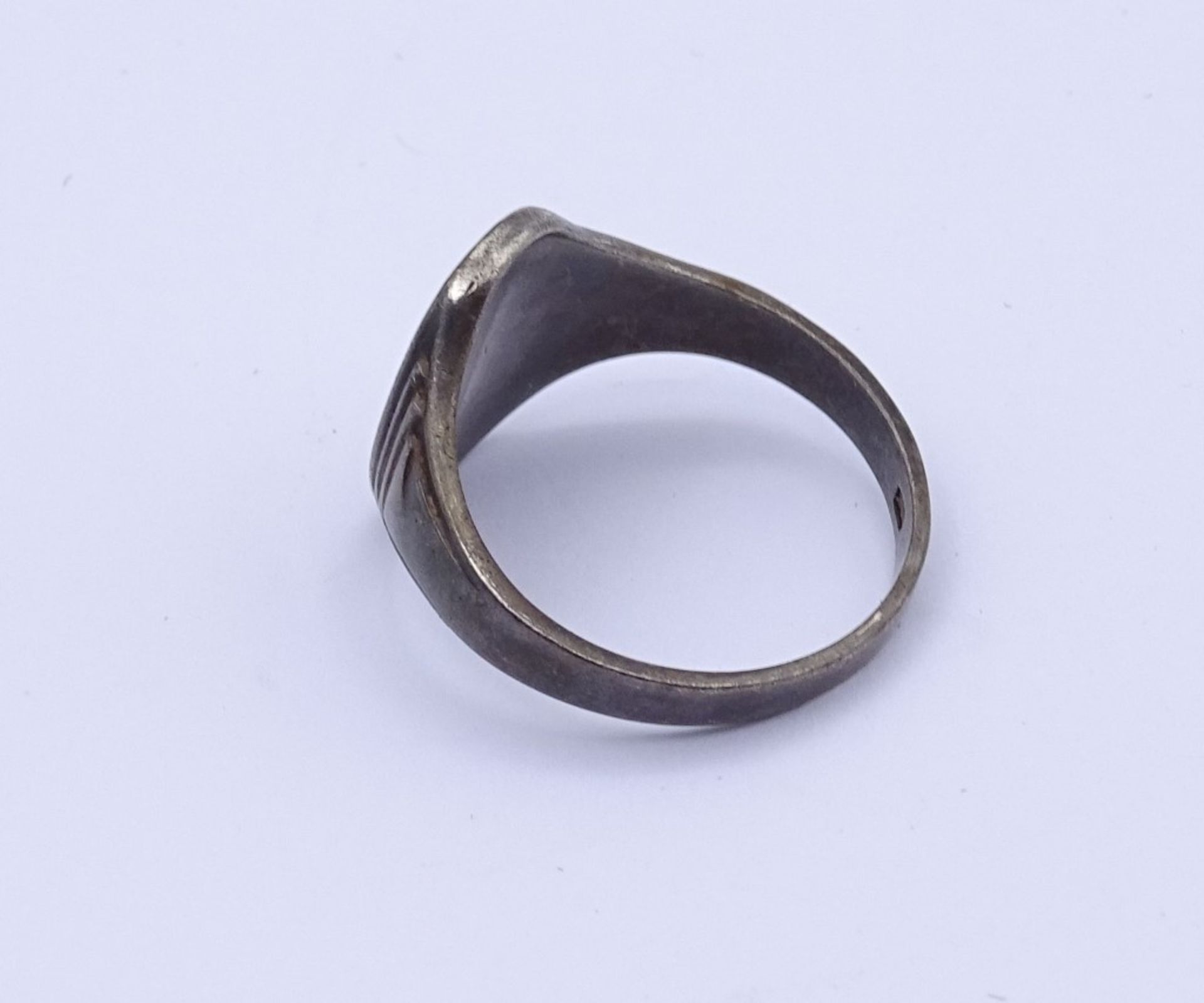 Ring "Reichsarbeitsdienstes"Silber 835/000,rot-weiße Emaille,Spaten und Ähren mit Hoheitszeichen,7, - Bild 4 aus 4