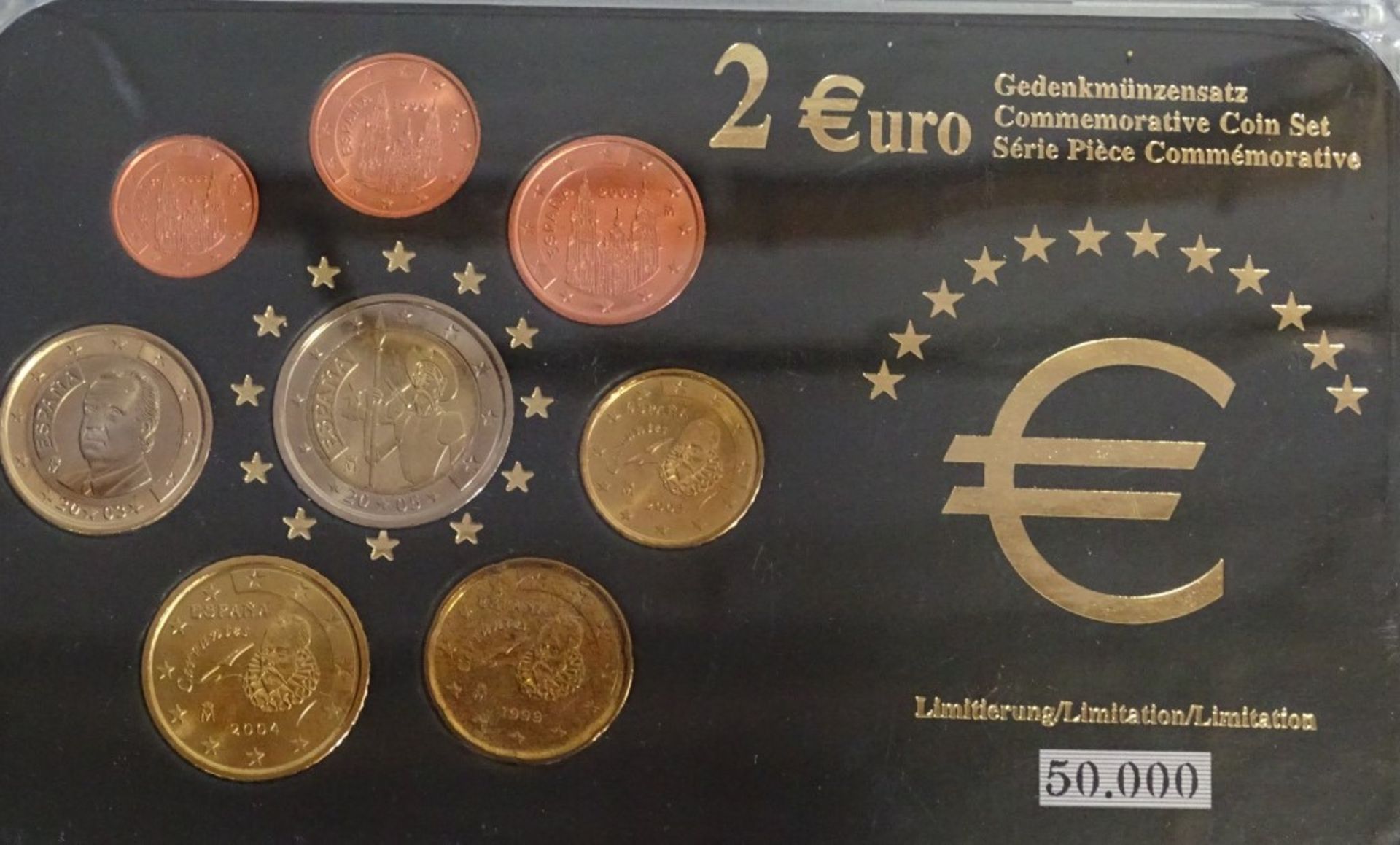 Konvolut Euro Gedenk-u. Kursmünzsätze in Kasten,ges.11 Stück,= 42,68 Euro.O - Bild 10 aus 10