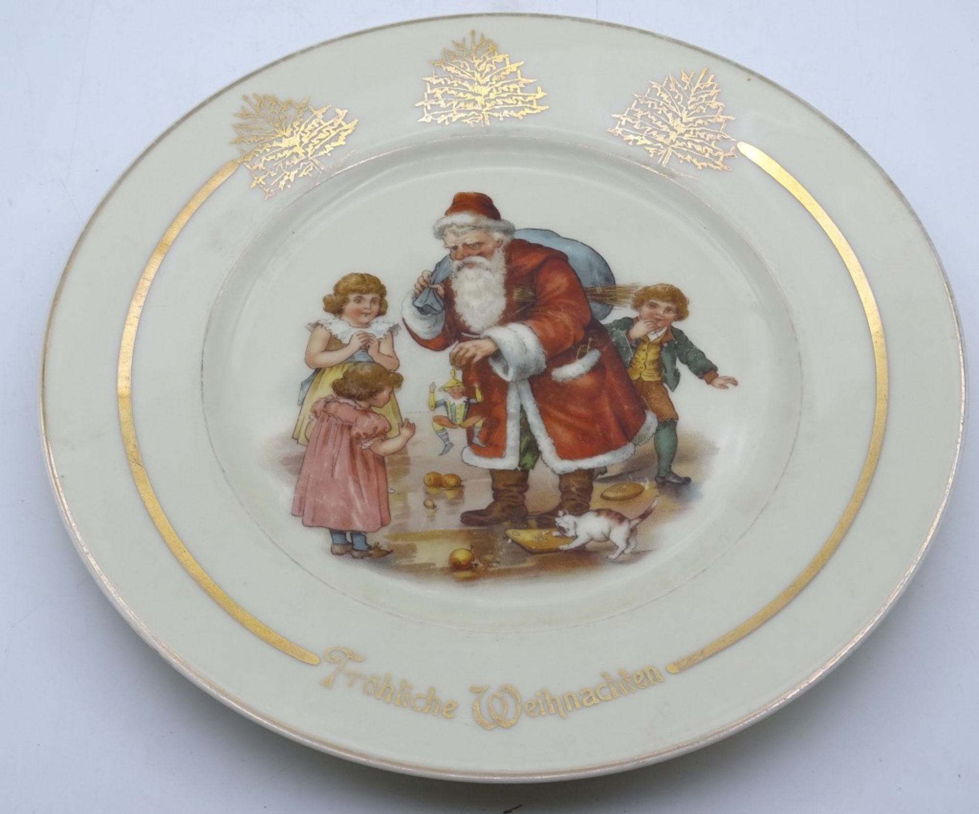 Hutschenreuther Weihnachtsteller,Goldbemalung,d-25cm