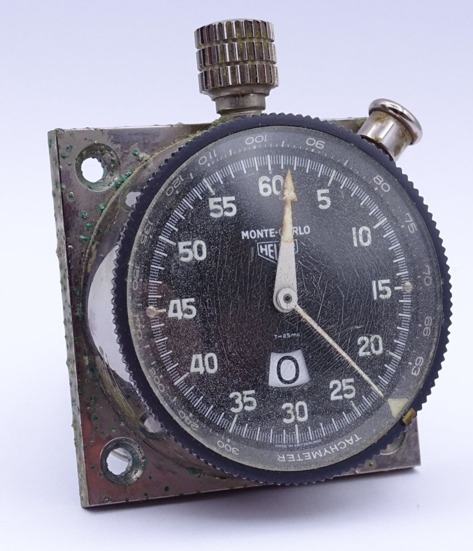 Dashboard Uhr "HEUER Monte-Carlo" Leonidas SA,Schweiz um 1960,nR:67936;Metallgehäuse auf - Bild 6 aus 7