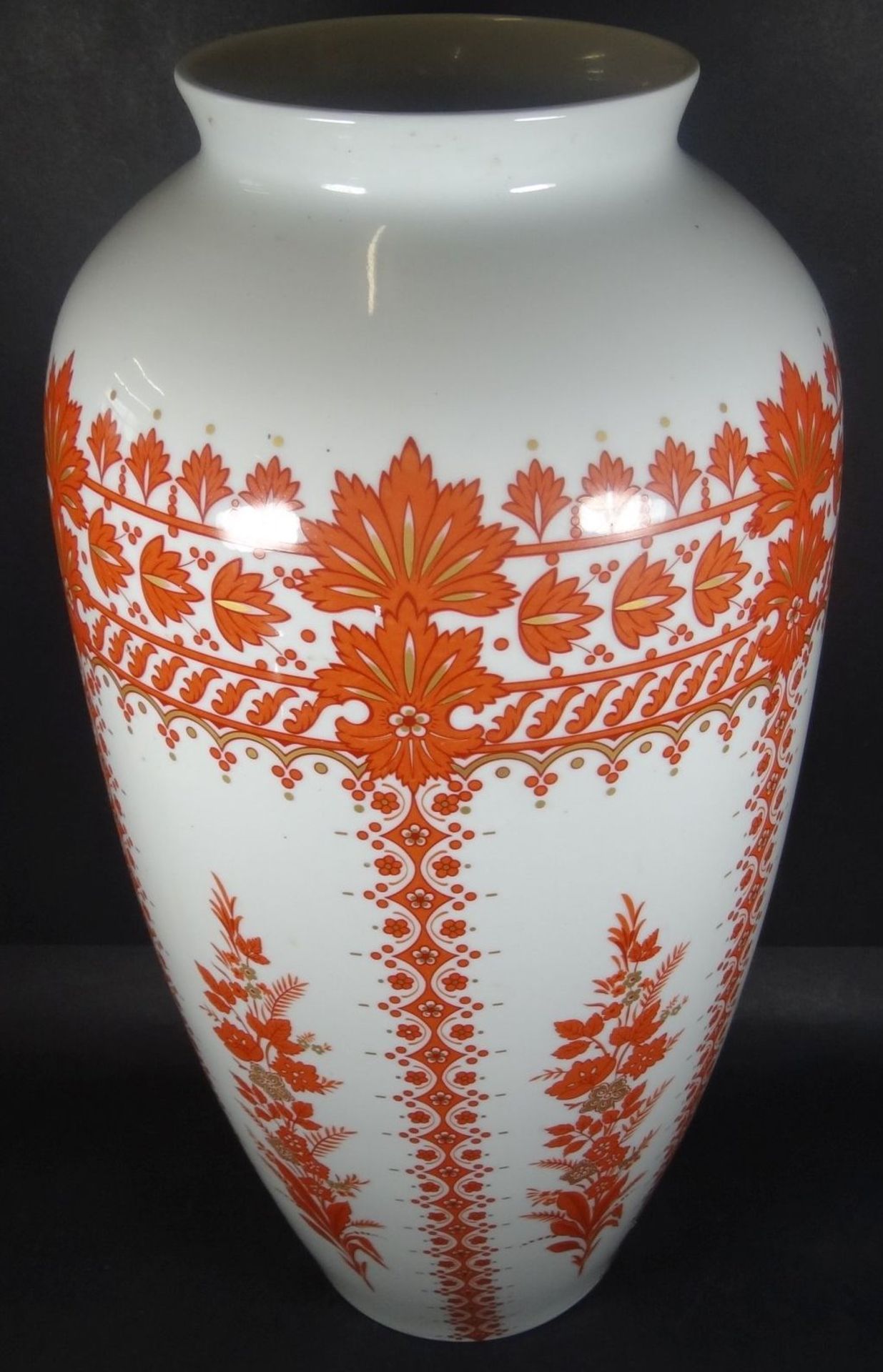 Bodenvase "Krautheim", rotes florales Dekor, H-52 cm - Bild 2 aus 6