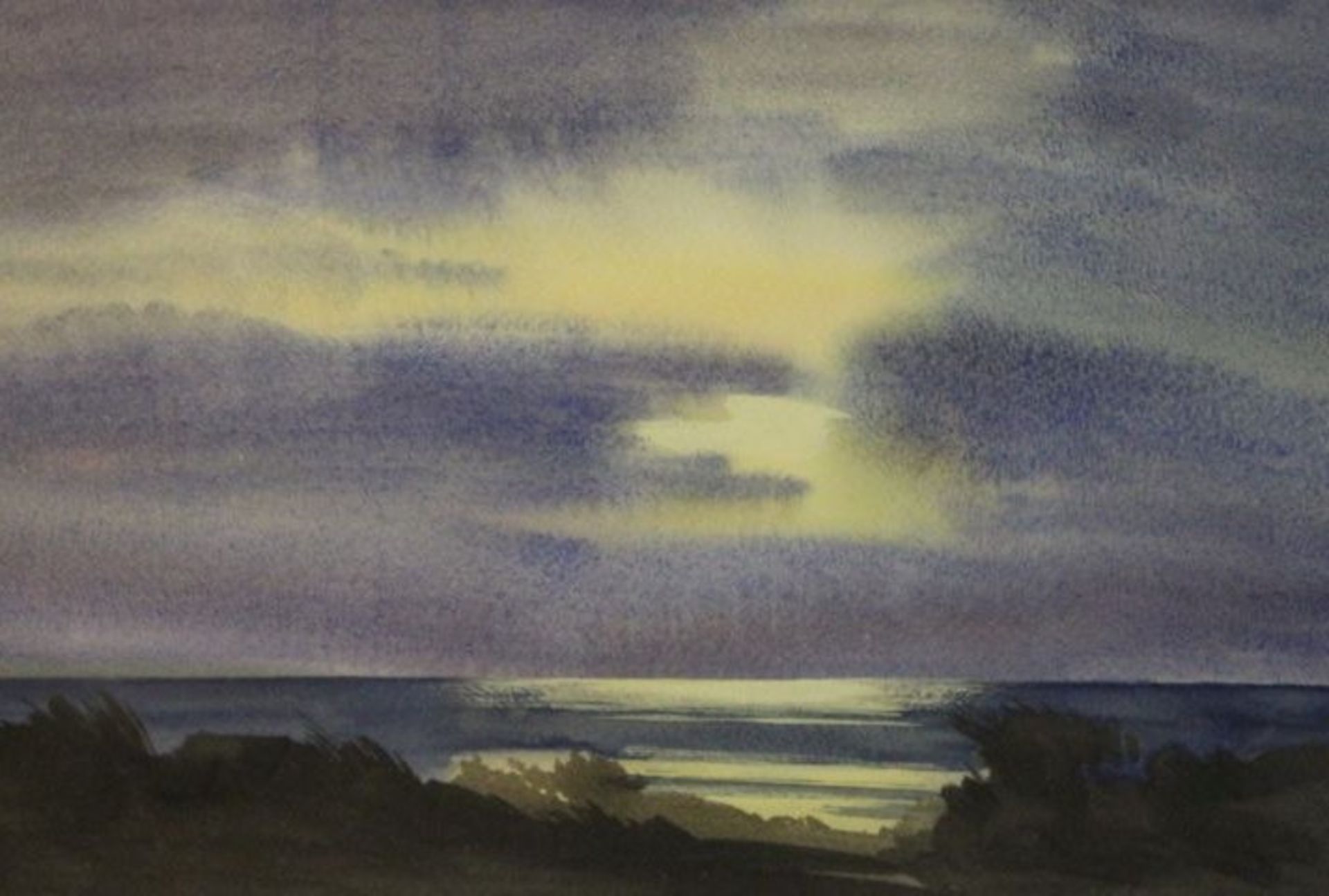 Anatoly MARCHUK (1956), Blick auf das Meer, Aquarell, datiert '04, ger./Glas, RG 34 x 43,5cm.