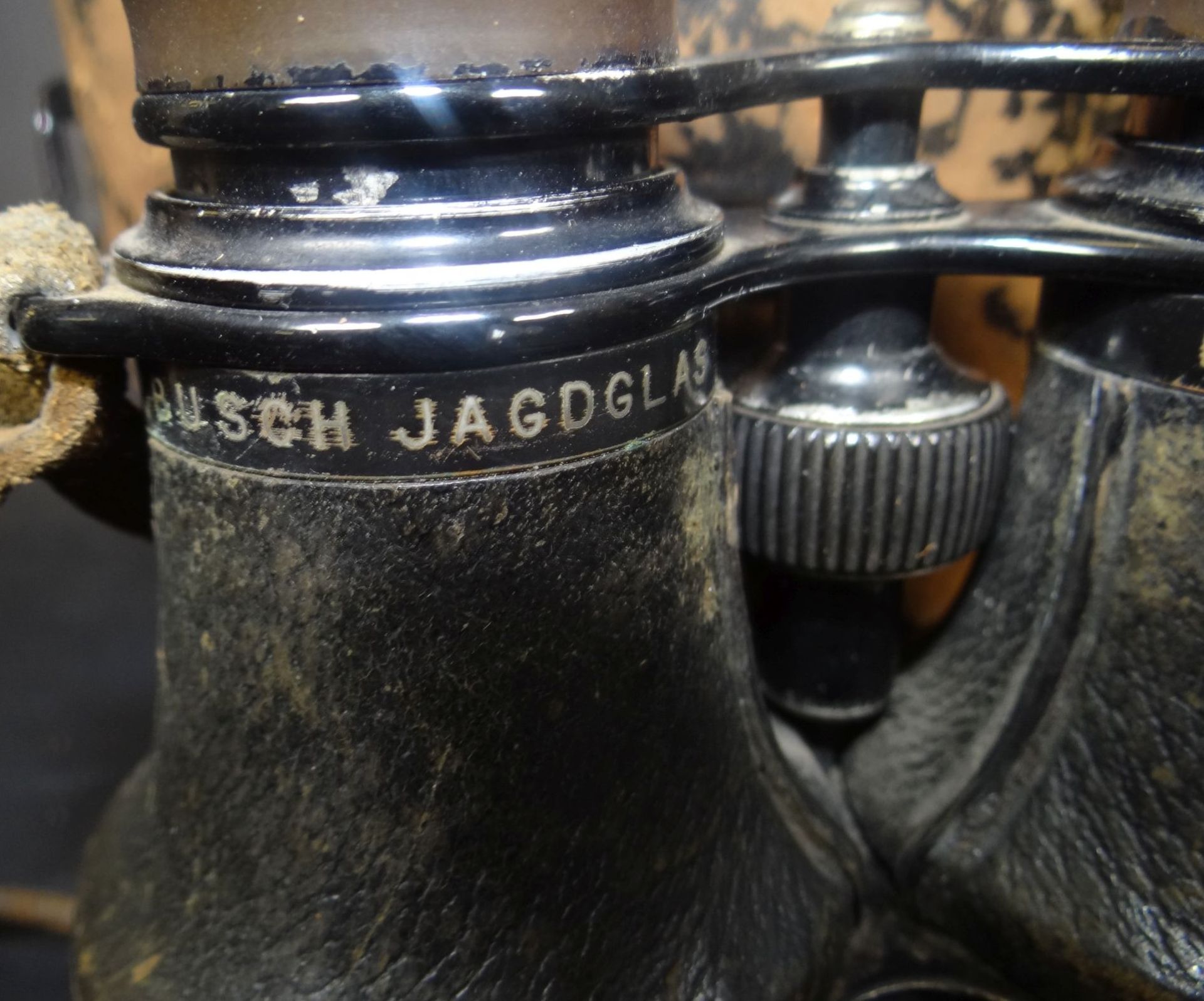 Busch Jagdglas, Mod XII, 4 3/4 Vergröss., in orig. Köcher, Alters-u. Gebrauchsspuren, um 18 - Bild 3 aus 6