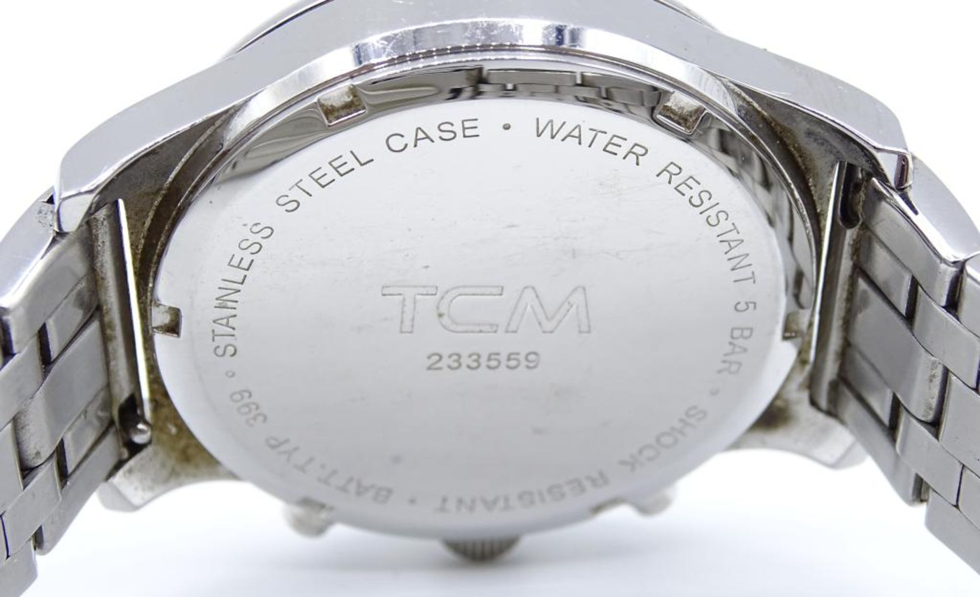 HAU "TCM",Chronograph quartz,Edelstahl,Funktion nicht überprüft,d-4,0cm,Glas zerkrat - Bild 6 aus 6