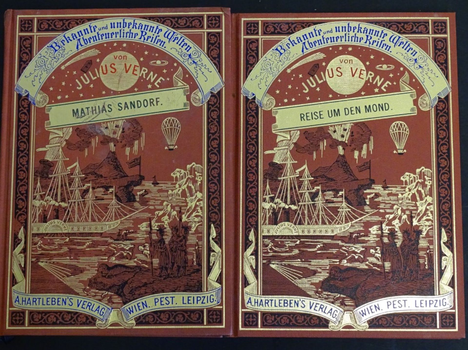 Julius Verne Bücher, "Mathias Sandorf,Reise um den Mond,die großen Seefahrer - Bild 5 aus 10