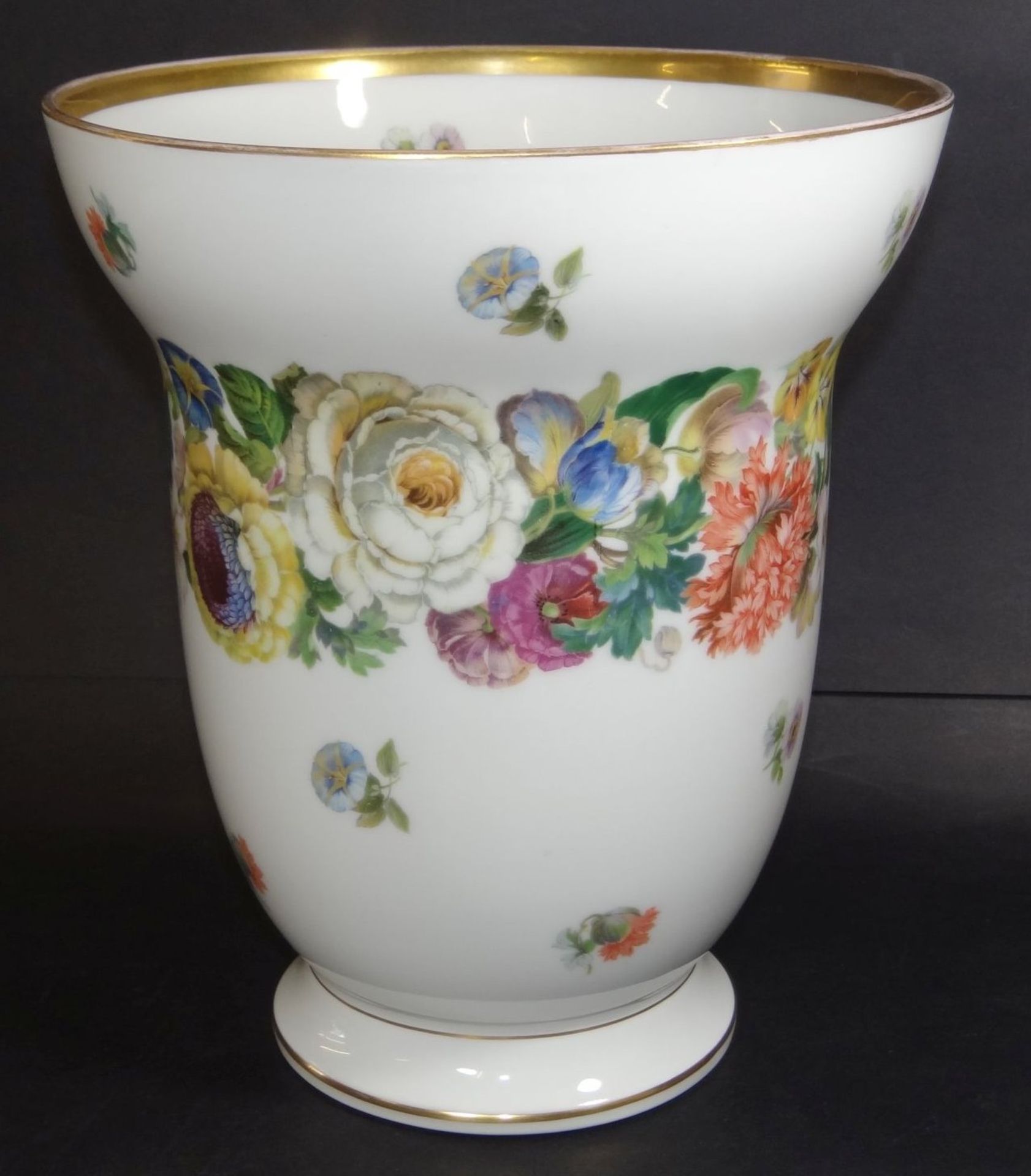 grosse Vase "Thomas" mit floralen Dekor, H-25 cm, D-21 cm