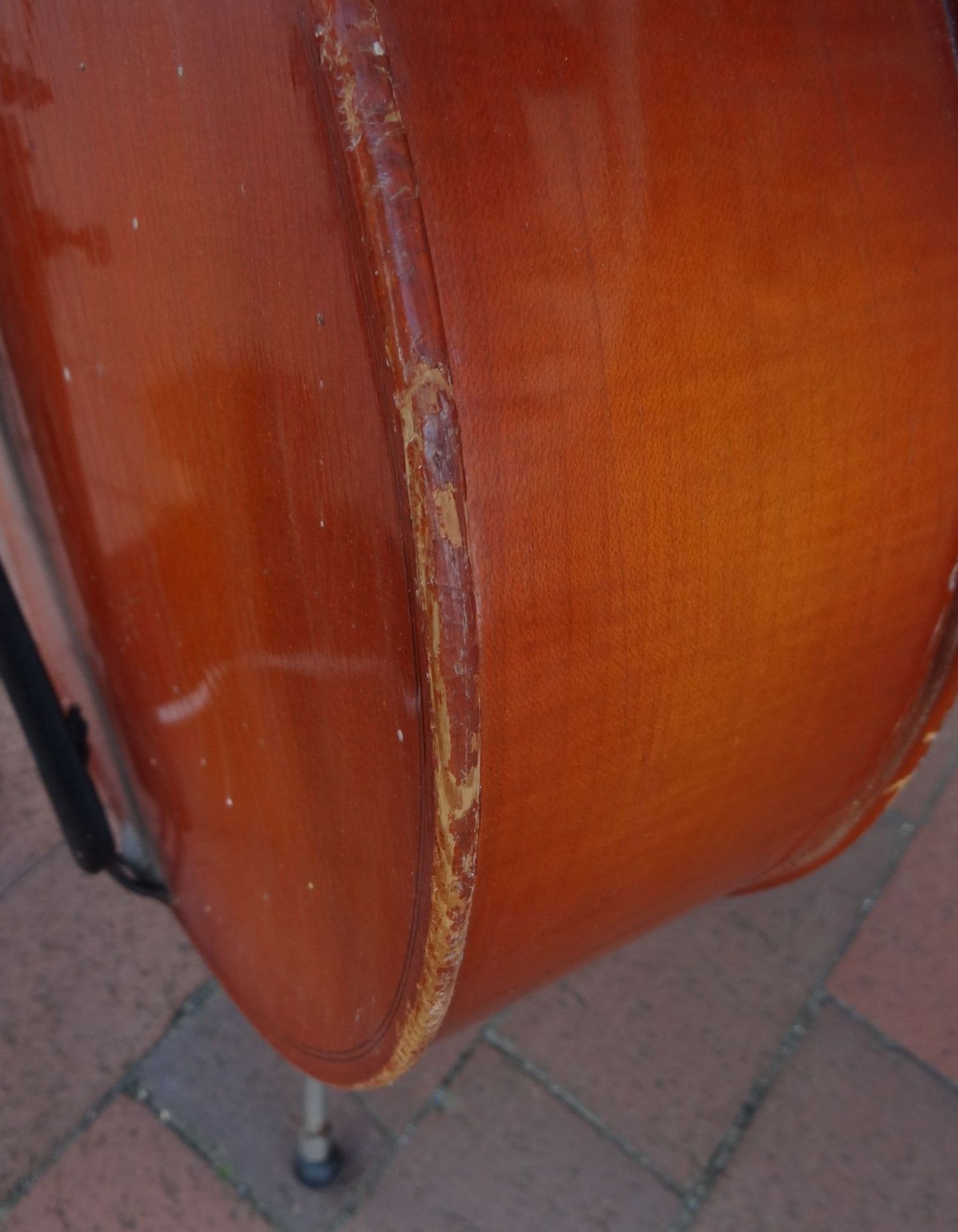 Cello mit Bogen, Alters-u. Gebrauchsspuren, H-130 cm, - Bild 9 aus 10