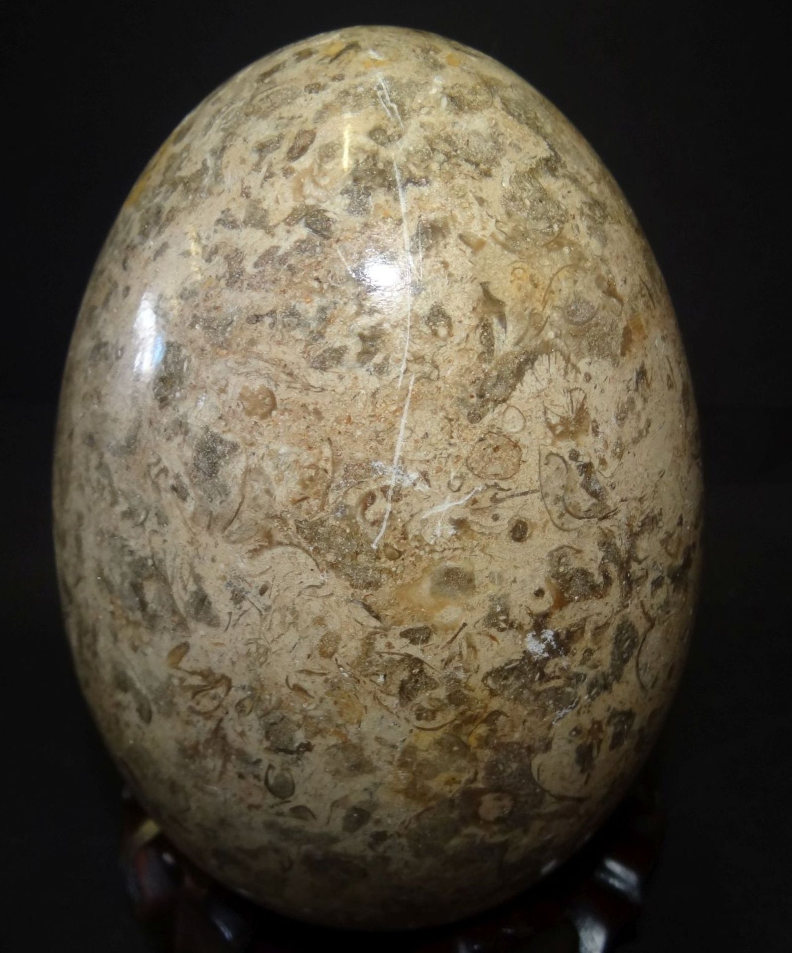 grosses Halbedelstein-Ei,poliert, H-ca. 16 cm, D-10 cm, ohne Stände
