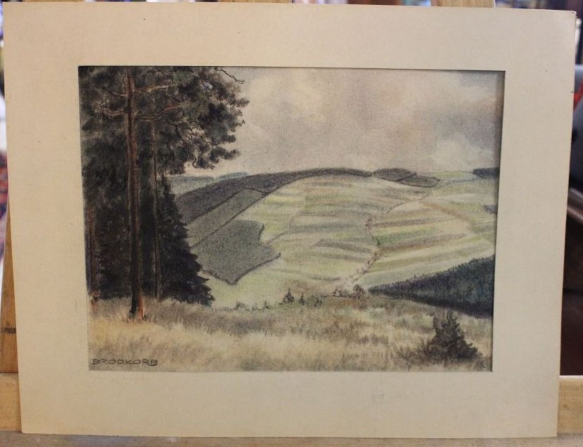 Erich BRODKORB (1896-1968), Landschaft Erzgebirge, Zeichnung, verso betitelt, ungerahmt, 33 x 42cm. - Bild 2 aus 2