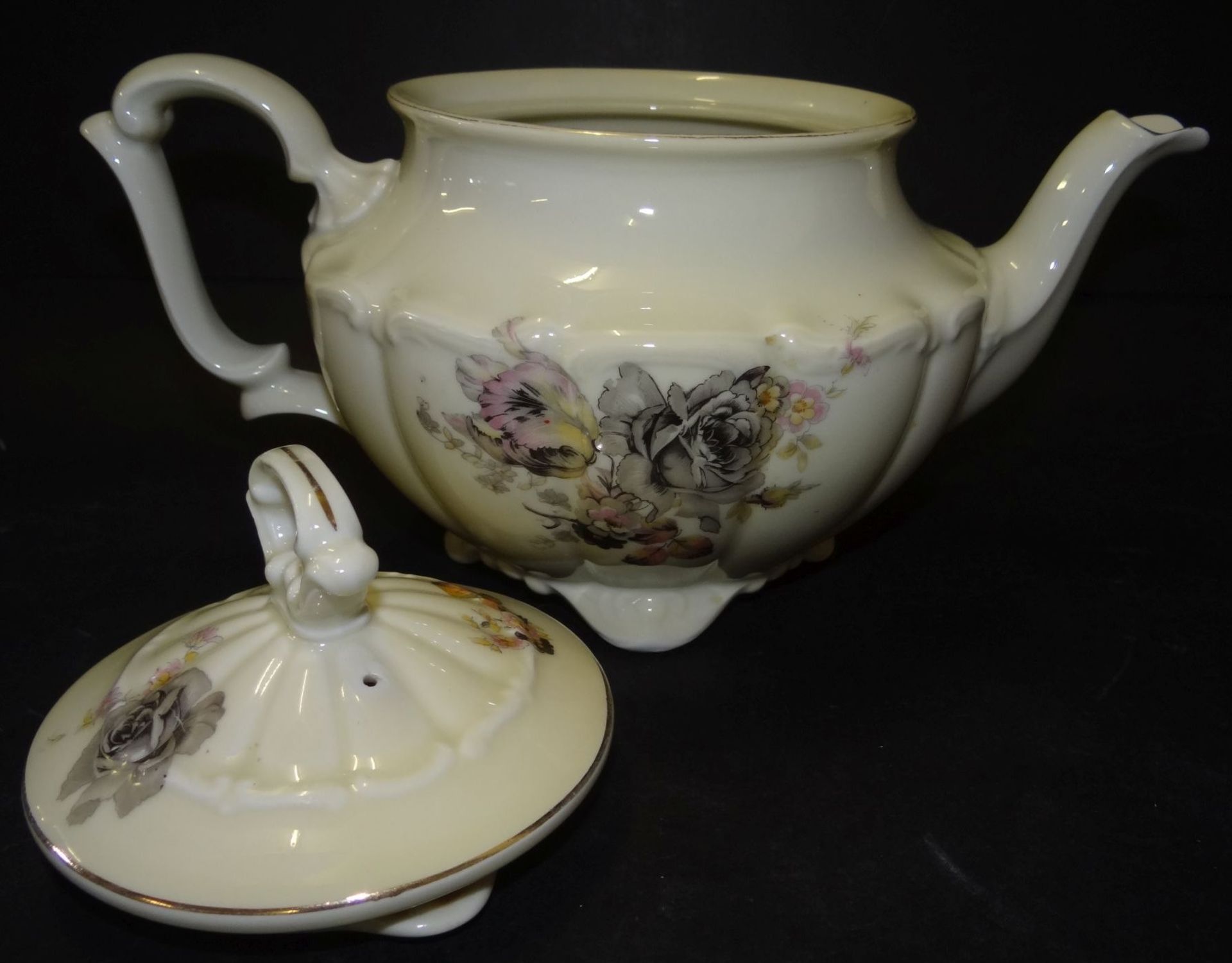 Teekanne "Carl Tielsch" Altwasser, florales Dekor, H-16 cm - Bild 3 aus 4