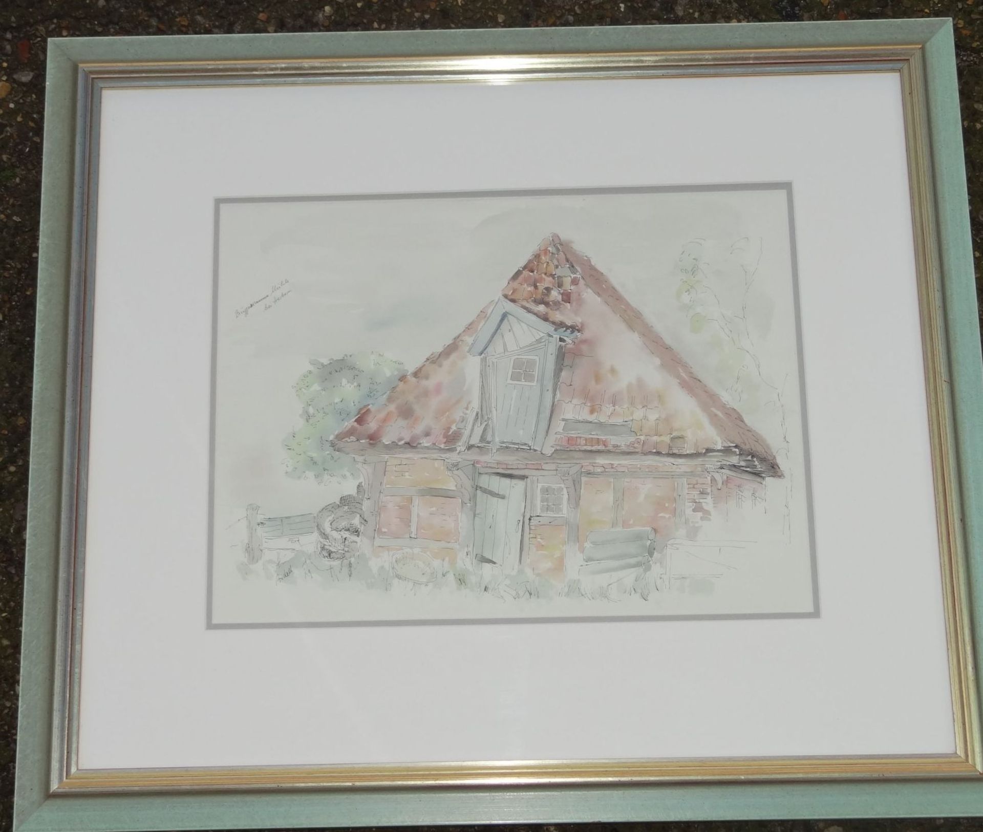 Ardelt "Brüggemanns Mühle bei Herben" Aquarell, ger/Glas, RG 55x65 - Bild 2 aus 5