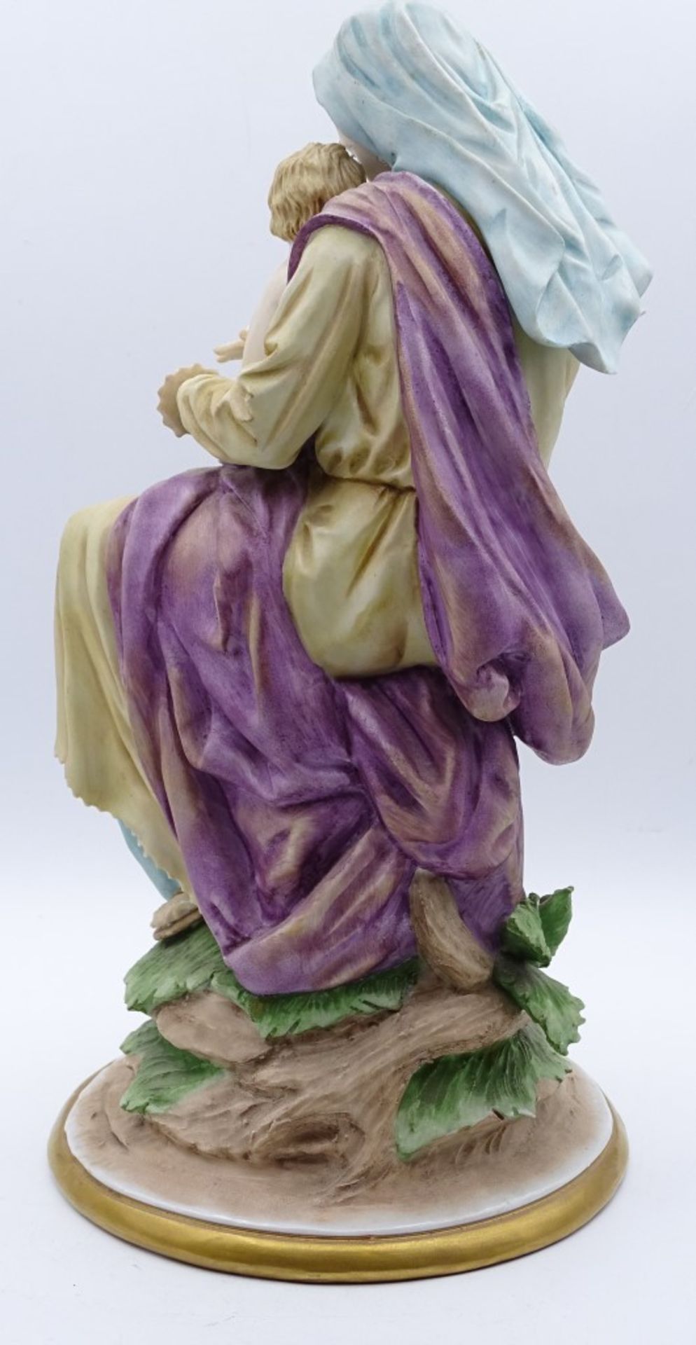 Madonna mit Kind "Sitzendorf",bemalt,H-29cm,Finger beschädigt - Bild 4 aus 6