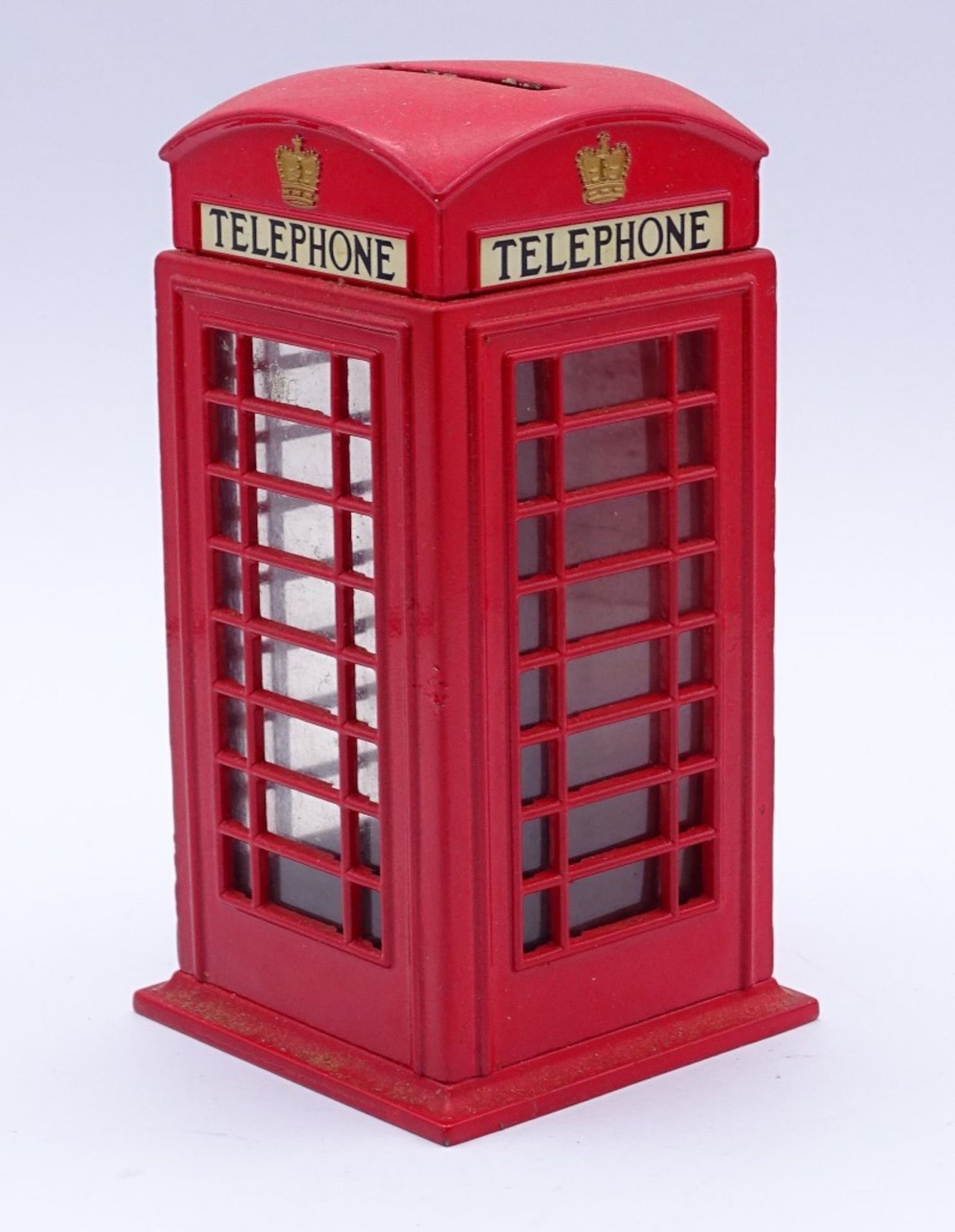 Spardose in englischer Telefonzellen Form,H-11,5cm,Metall, - Bild 4 aus 6