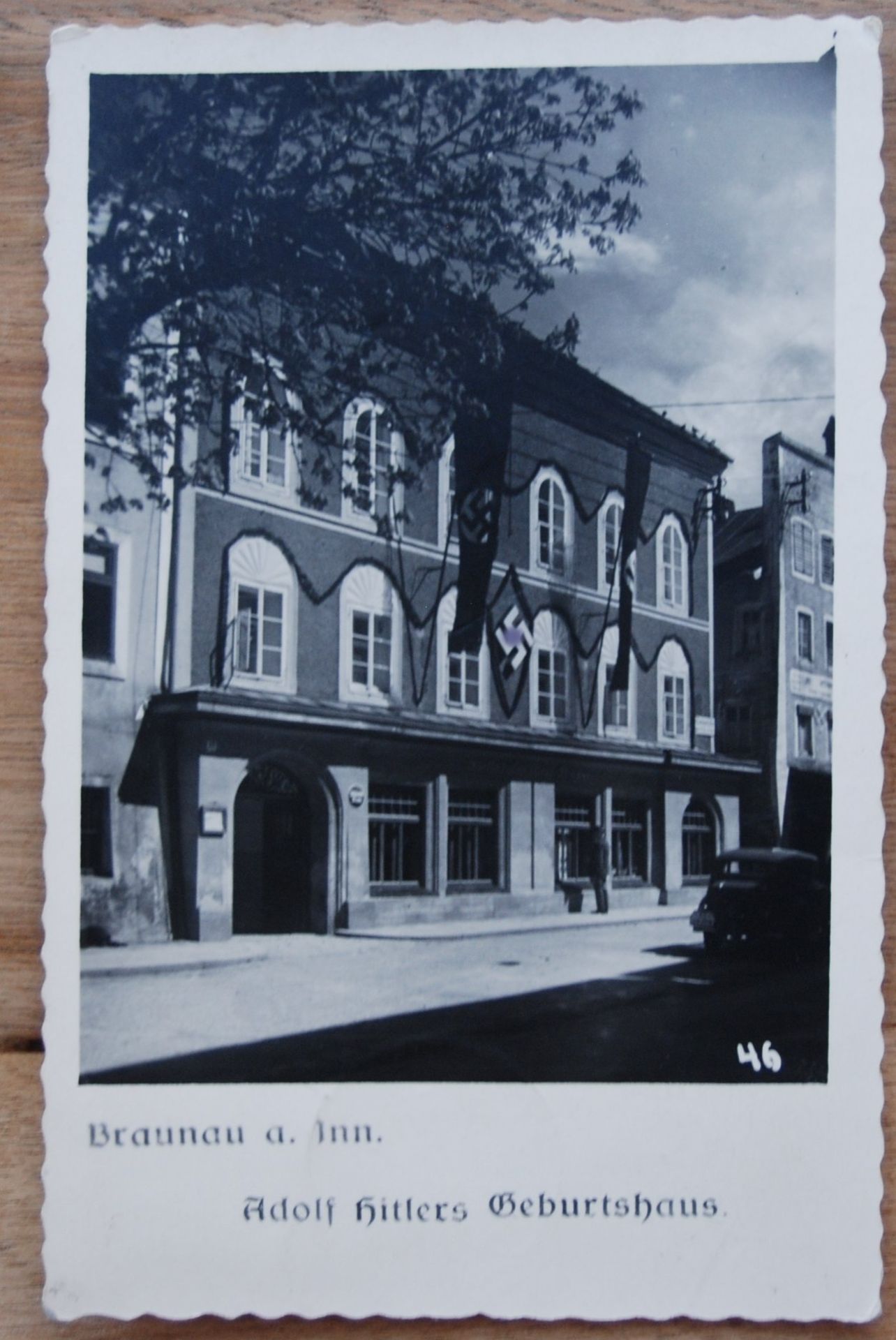 Postkarte "Adolf Hitlers Geburtshaus" 1939, gelaufen, Sonderstempel - Bild 2 aus 2